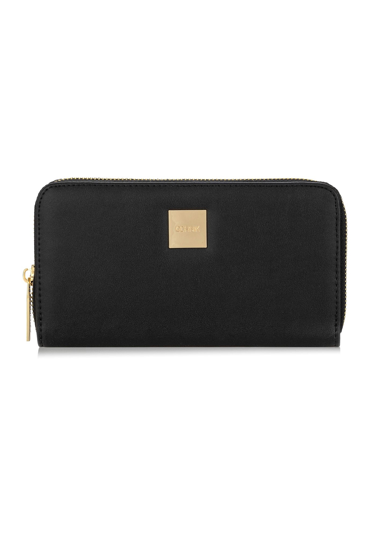 Large black women's wallet with logo POREC-0368-99(W24)-01