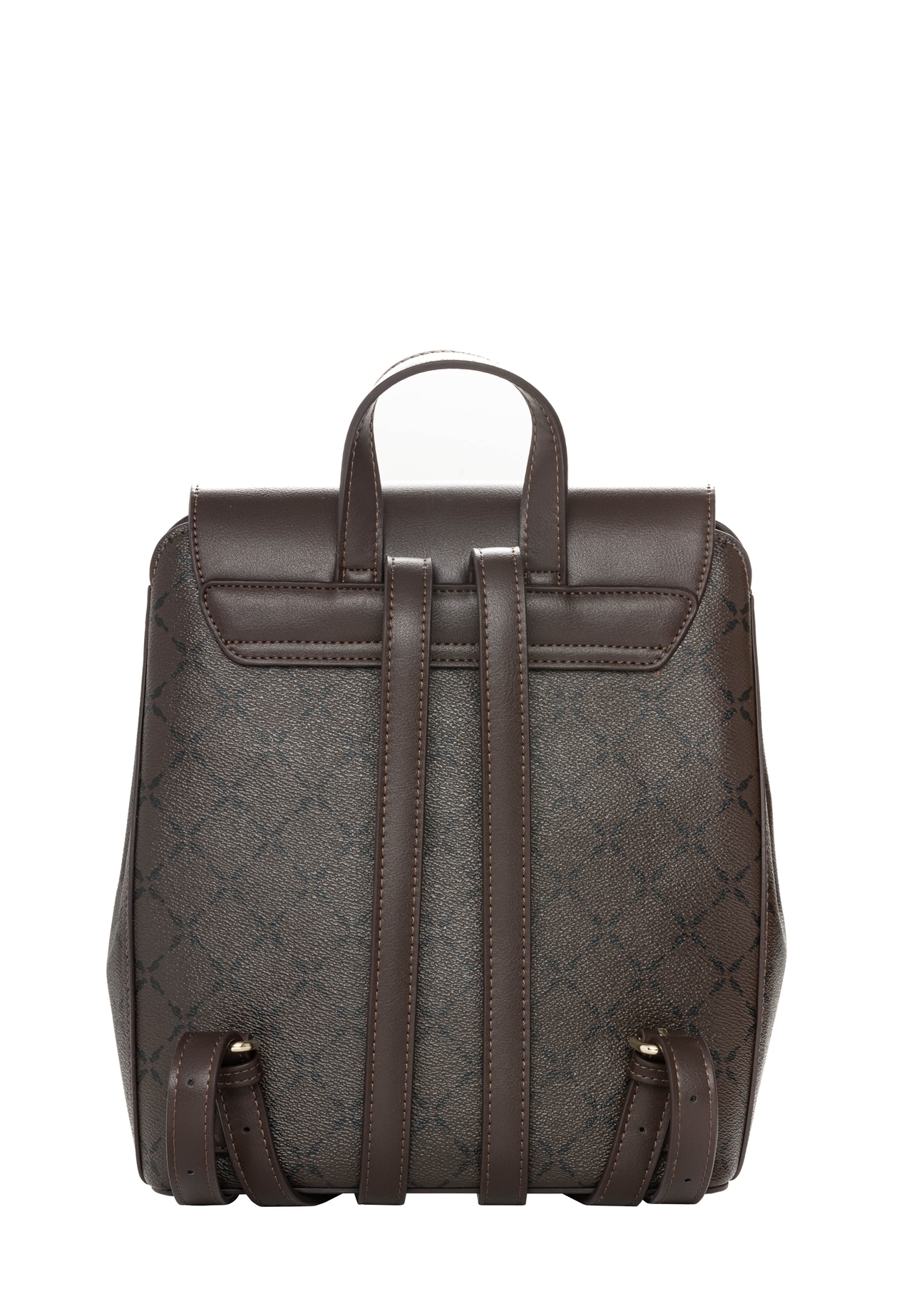 Brown backpack with monogram TOREC-1303-1P(Z26). Back view on white background.