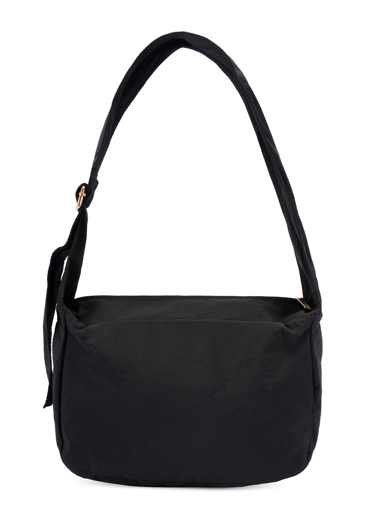 Black nylon women's handbag TOREN-0338-99(W26), back view of the product on a white background.