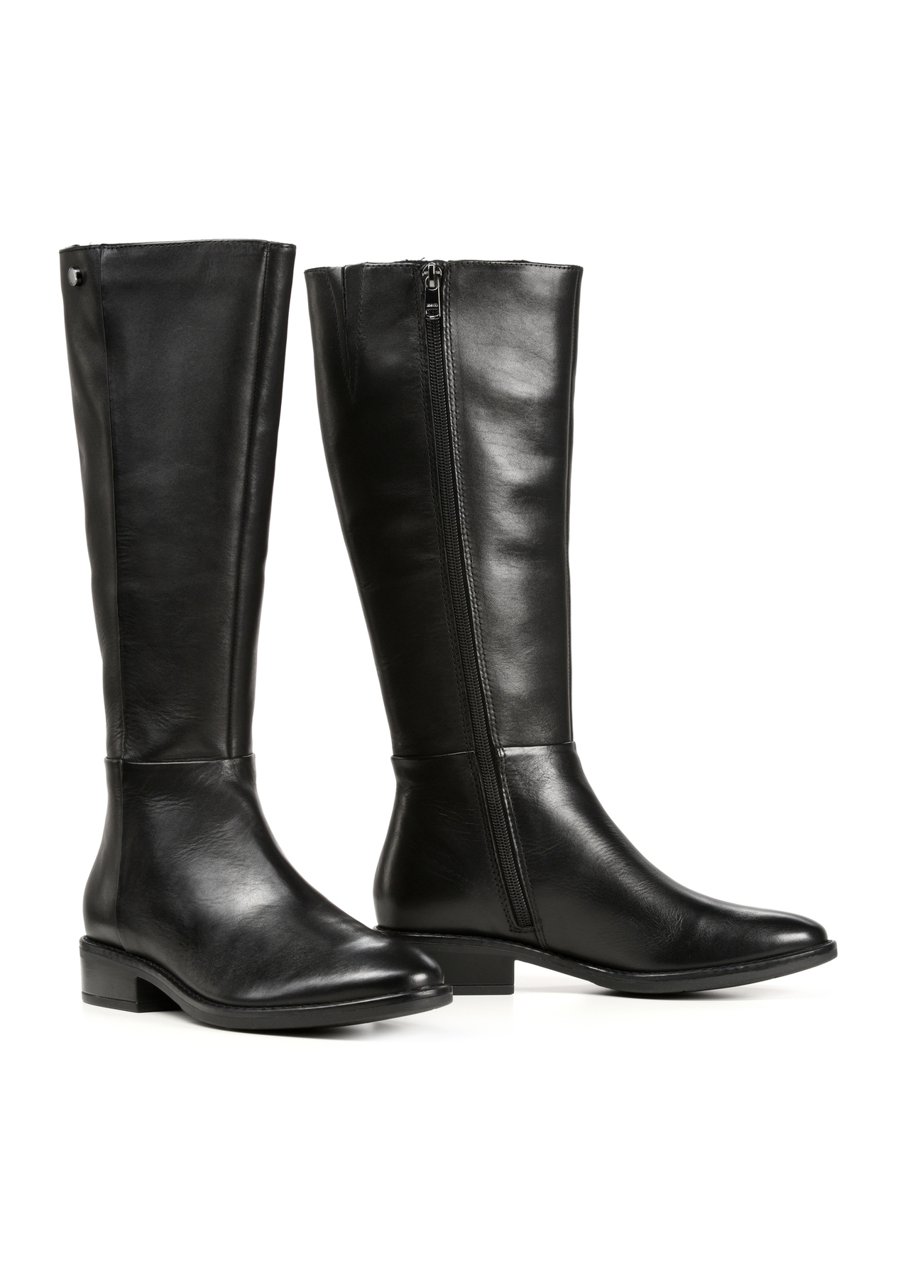 Black leather women's boots BUTYD-1183-99(Z25)