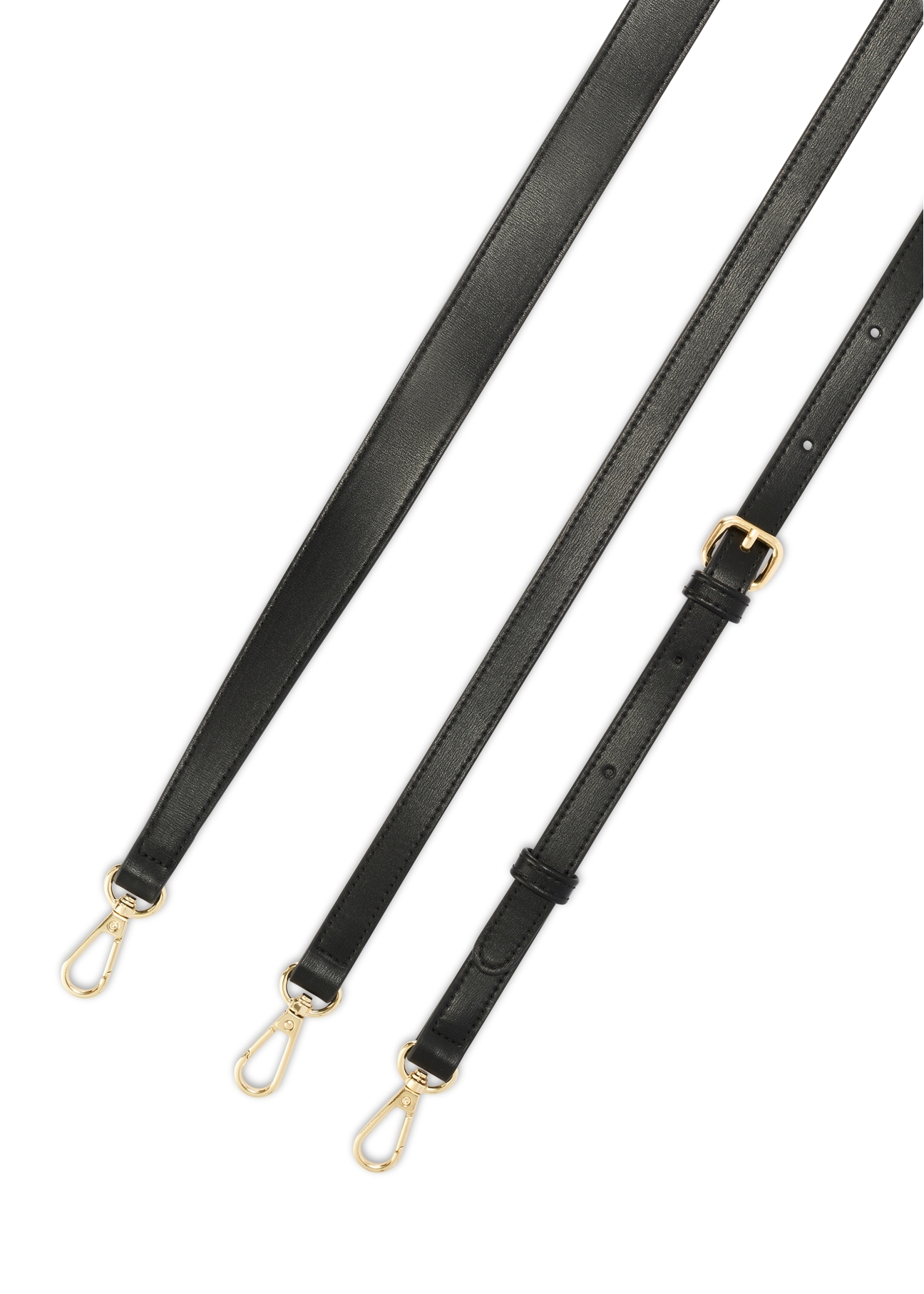 Black women's handbag made of imitation leather TOREC-1081-99(W26), view of the product straps on a white background.