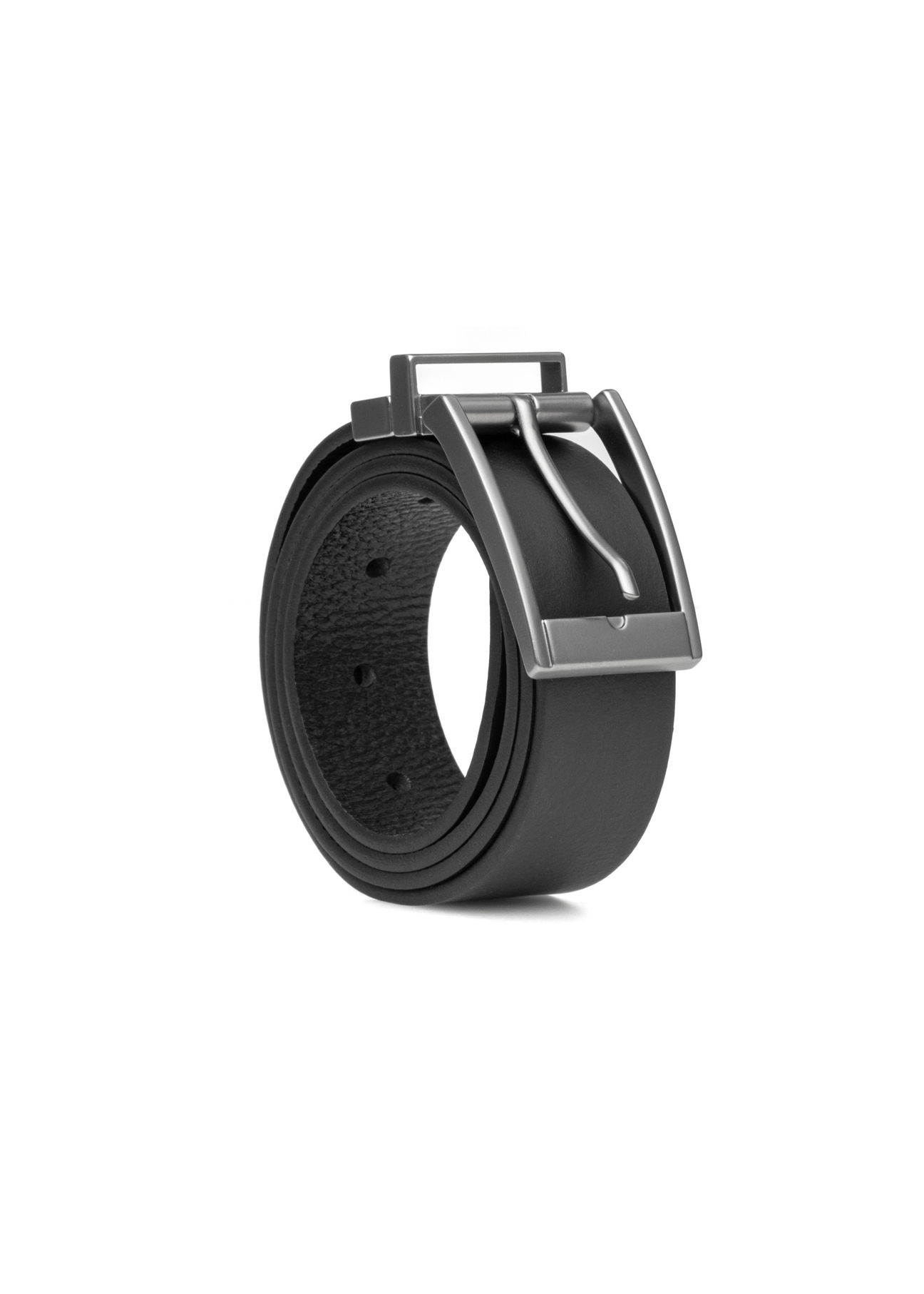 Men's double-sided leather belt PASMS-0167-9P(W26) - front product view, on white background.