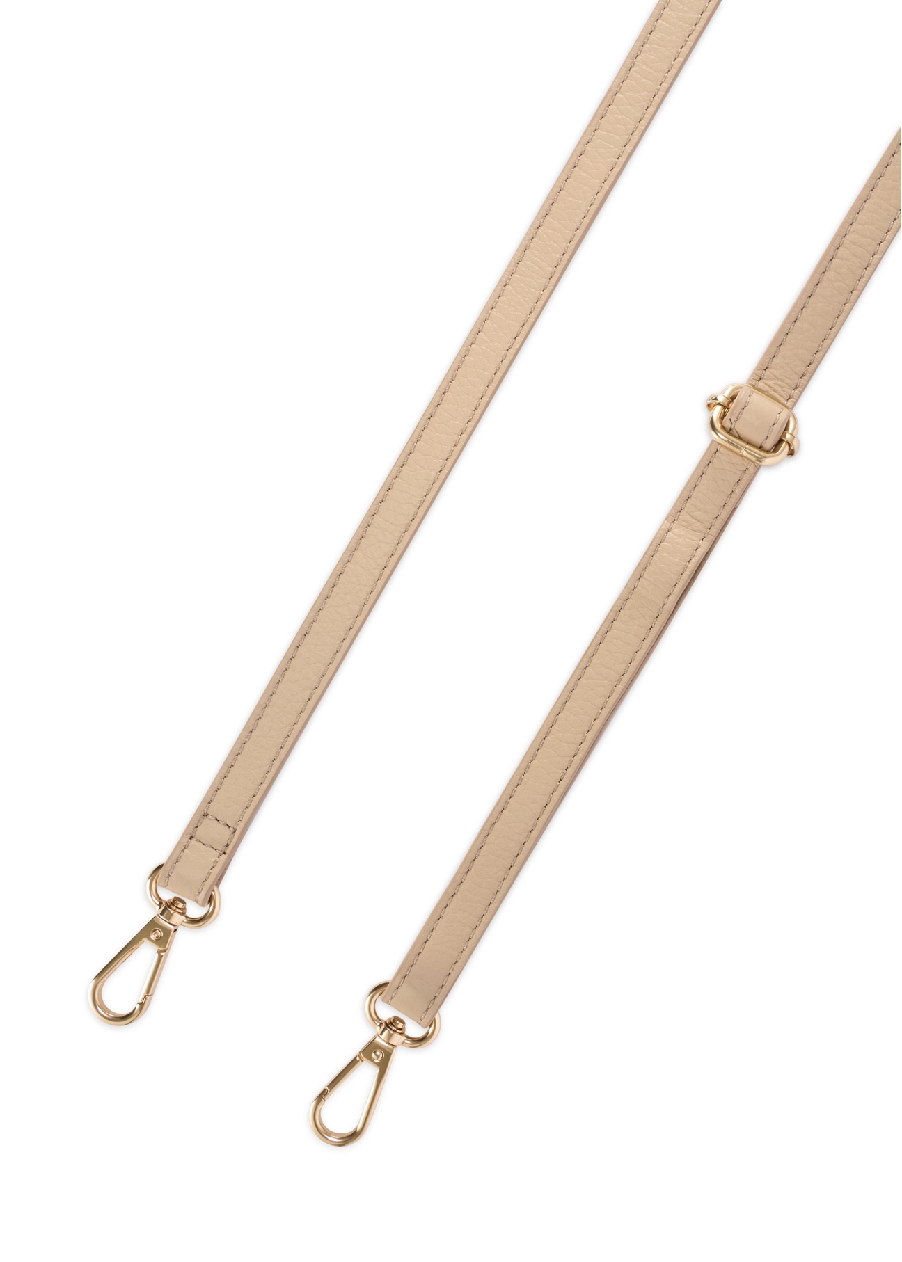 Beige leather women's messenger bag TORES-0958E-1B(W26) - stripes view, on white background.