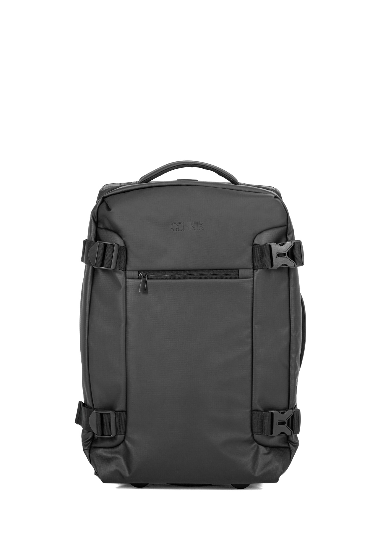 Small suitcase on wheels WALNY-0047-99-19(W26) - front view of the product, on a white background.