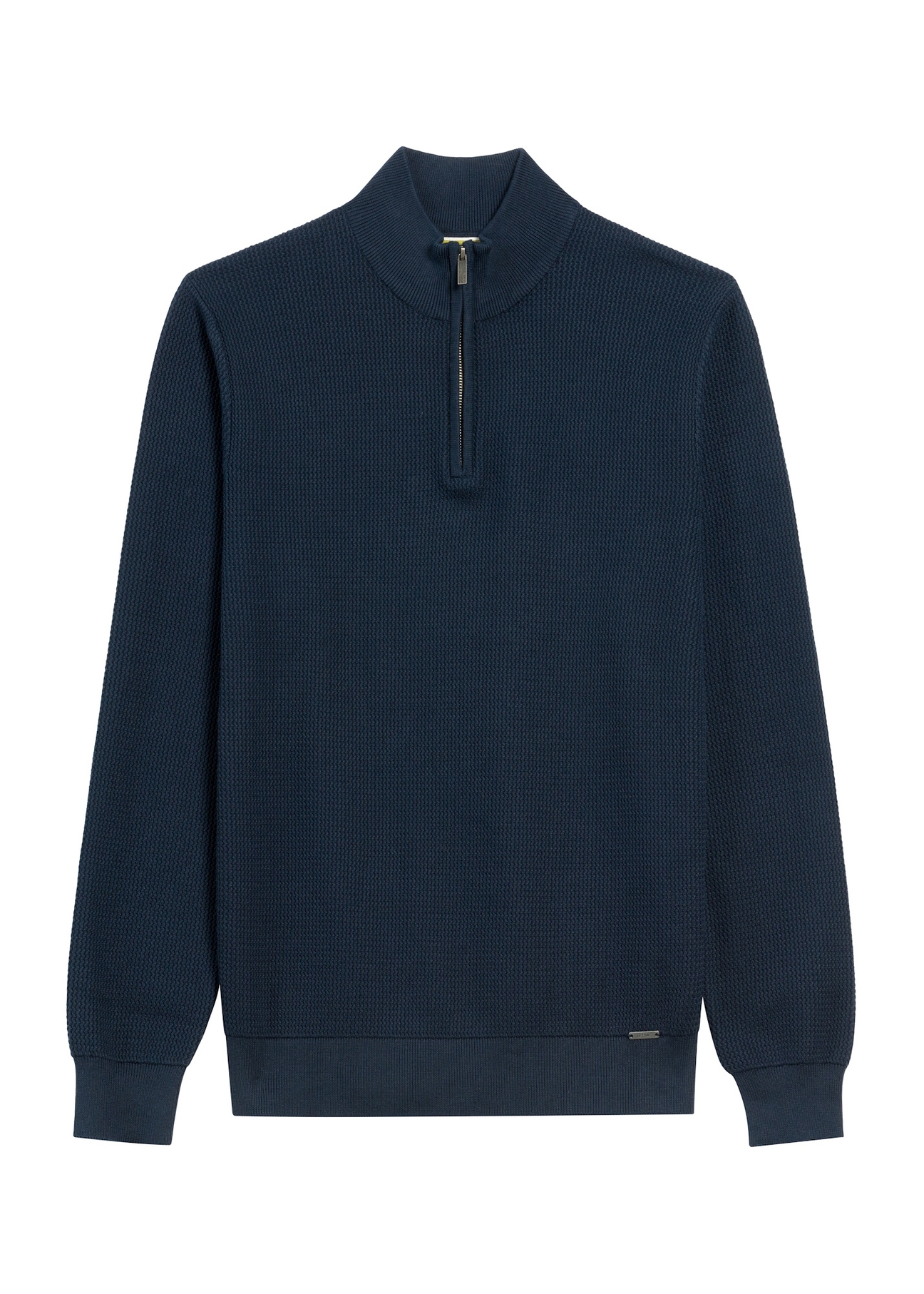 Navy blue men's sweater with zipper SWEMT-0167-68(Z25), front product view on white background.