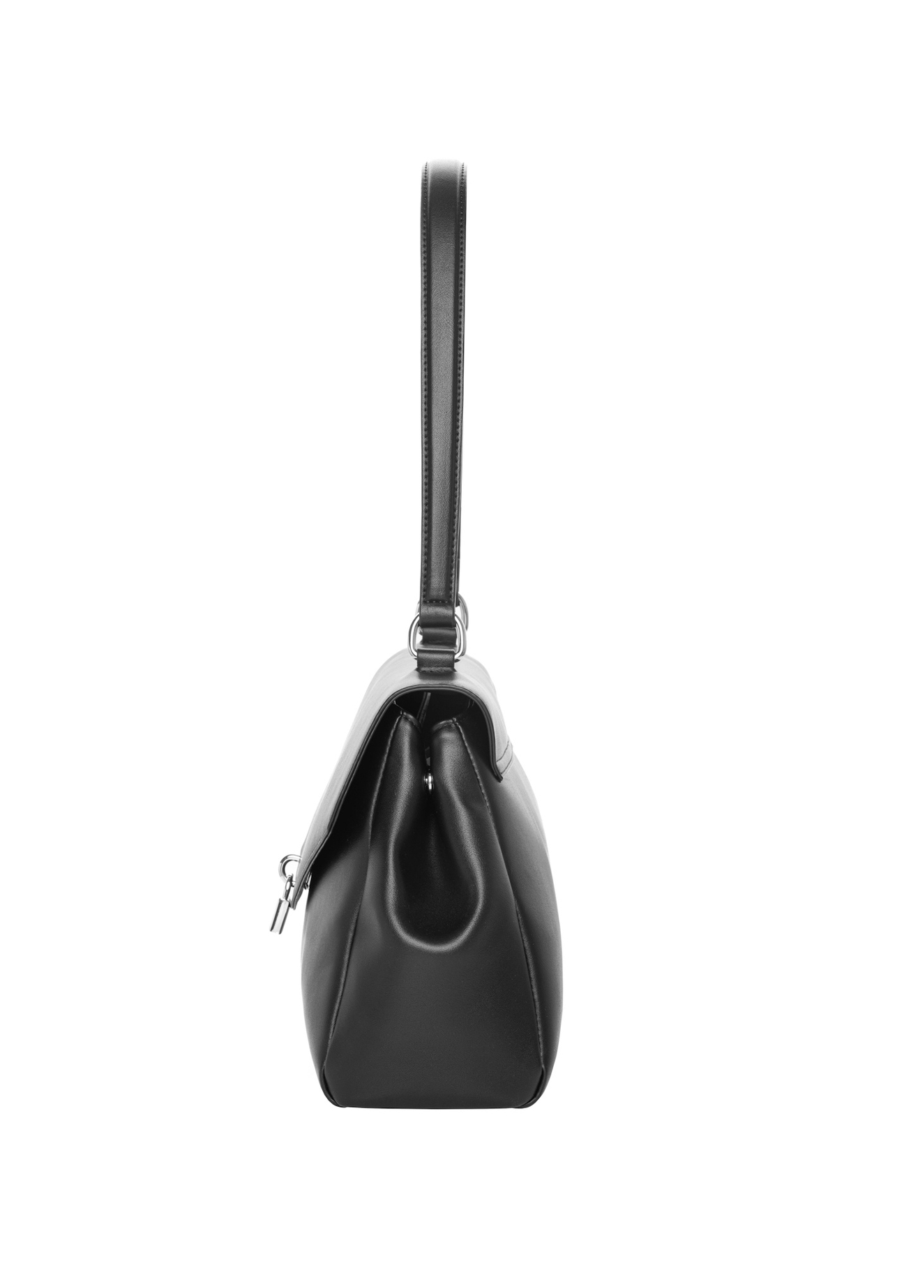 Black women's shoulder bag TOREC-1389-99(Z26), side view of the product on a light background.