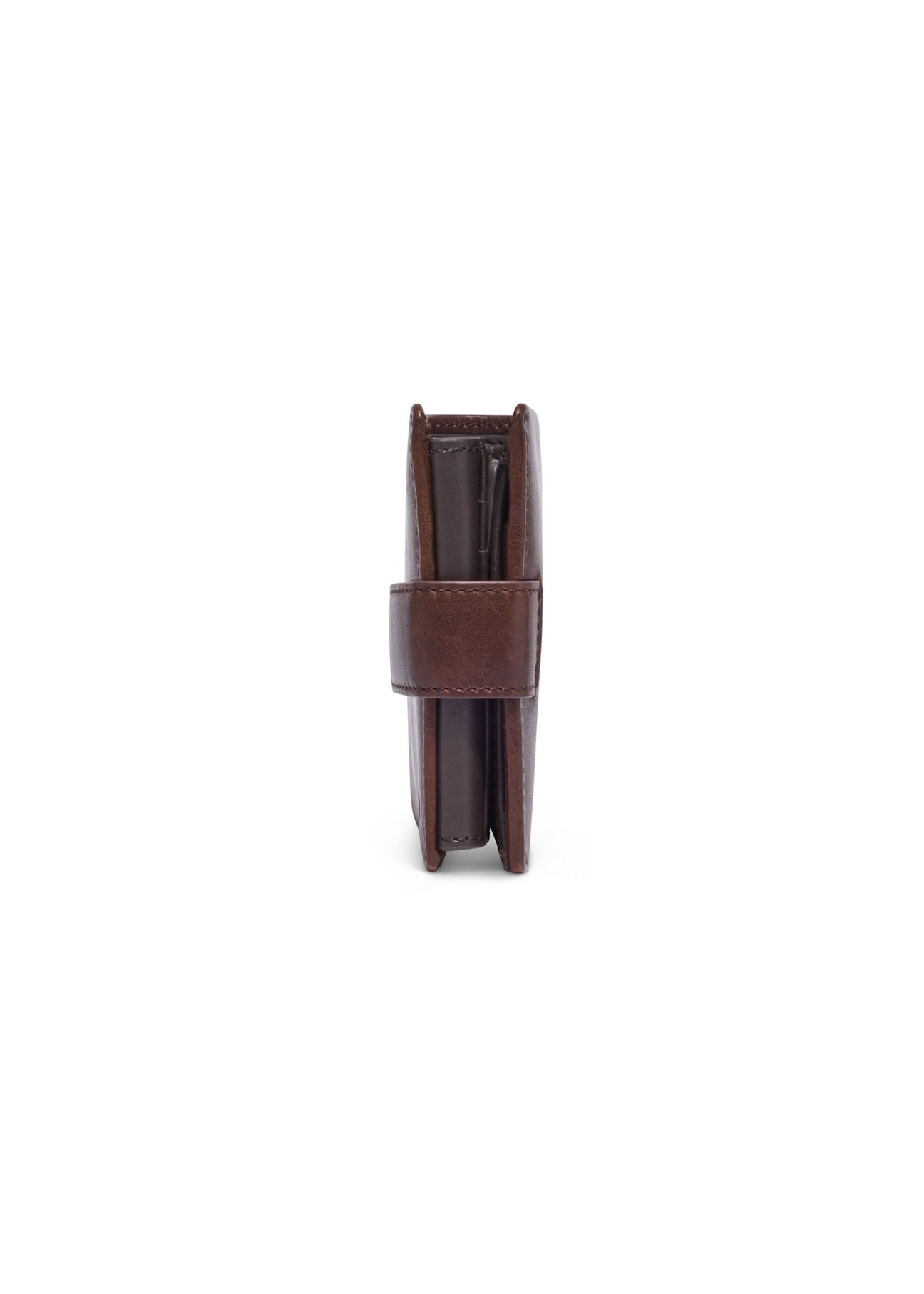 Dark brown leather men's wallet PORMS-0733-1I(Z26), side product view on white background.