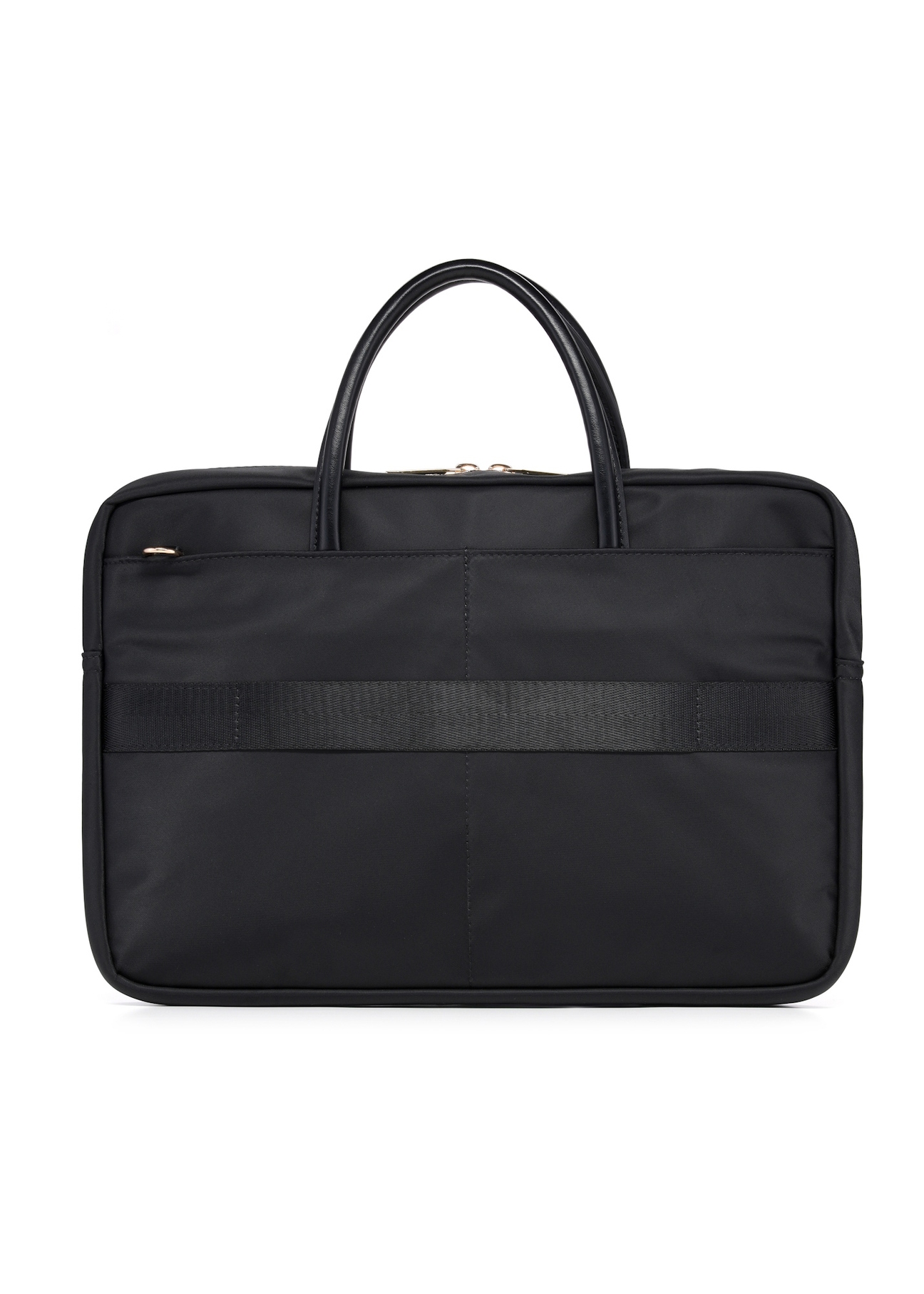 Black women's laptop bag TOREN-0344-99(W26), product view from the back on a white background.