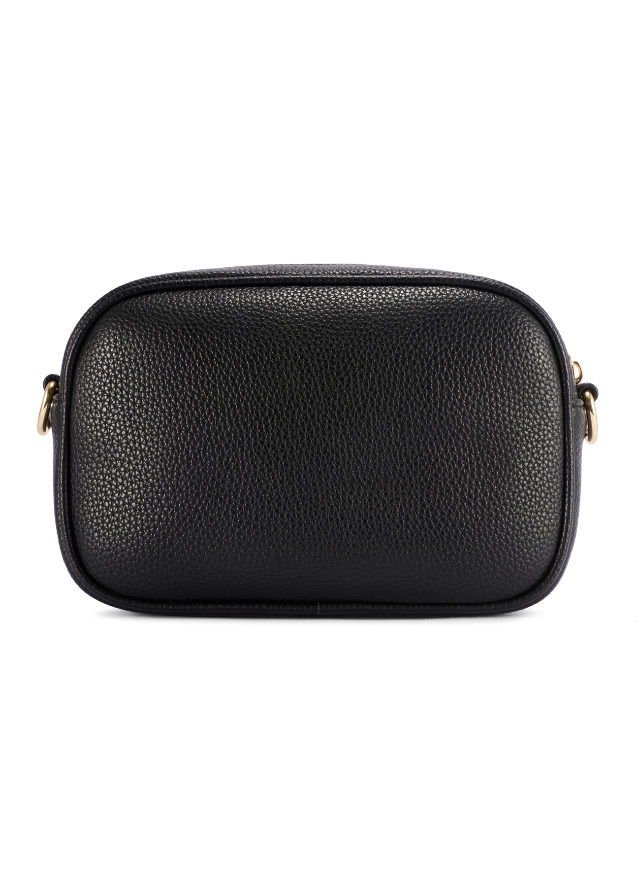 Small black women's handbag TOREC-1174-99(W26), product view from the back on a white background.