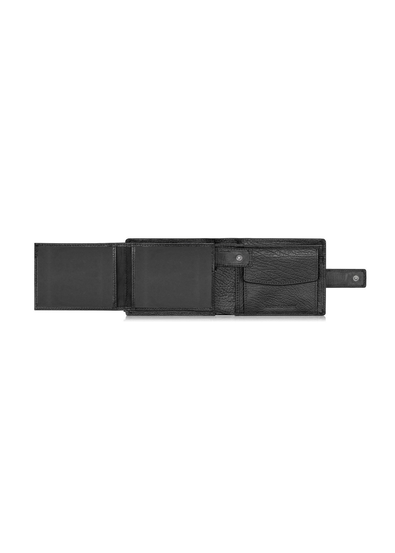Men's leather wallet with snap closure PORMS-0536A-99(Z25) - top view of the open product on a white background.