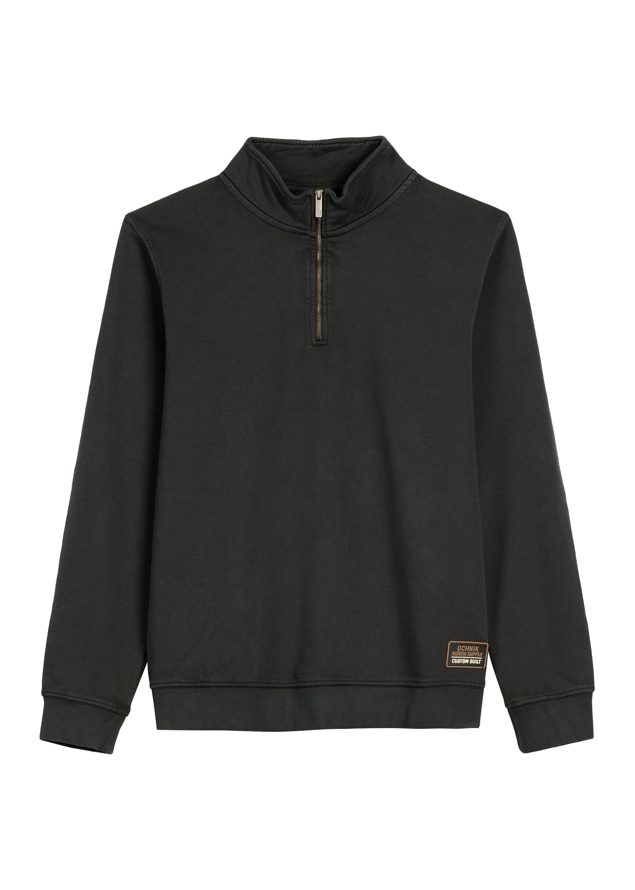 Men's black cotton sweatshirt BLZMT-0077-99(W26) - front product view, on a white background.