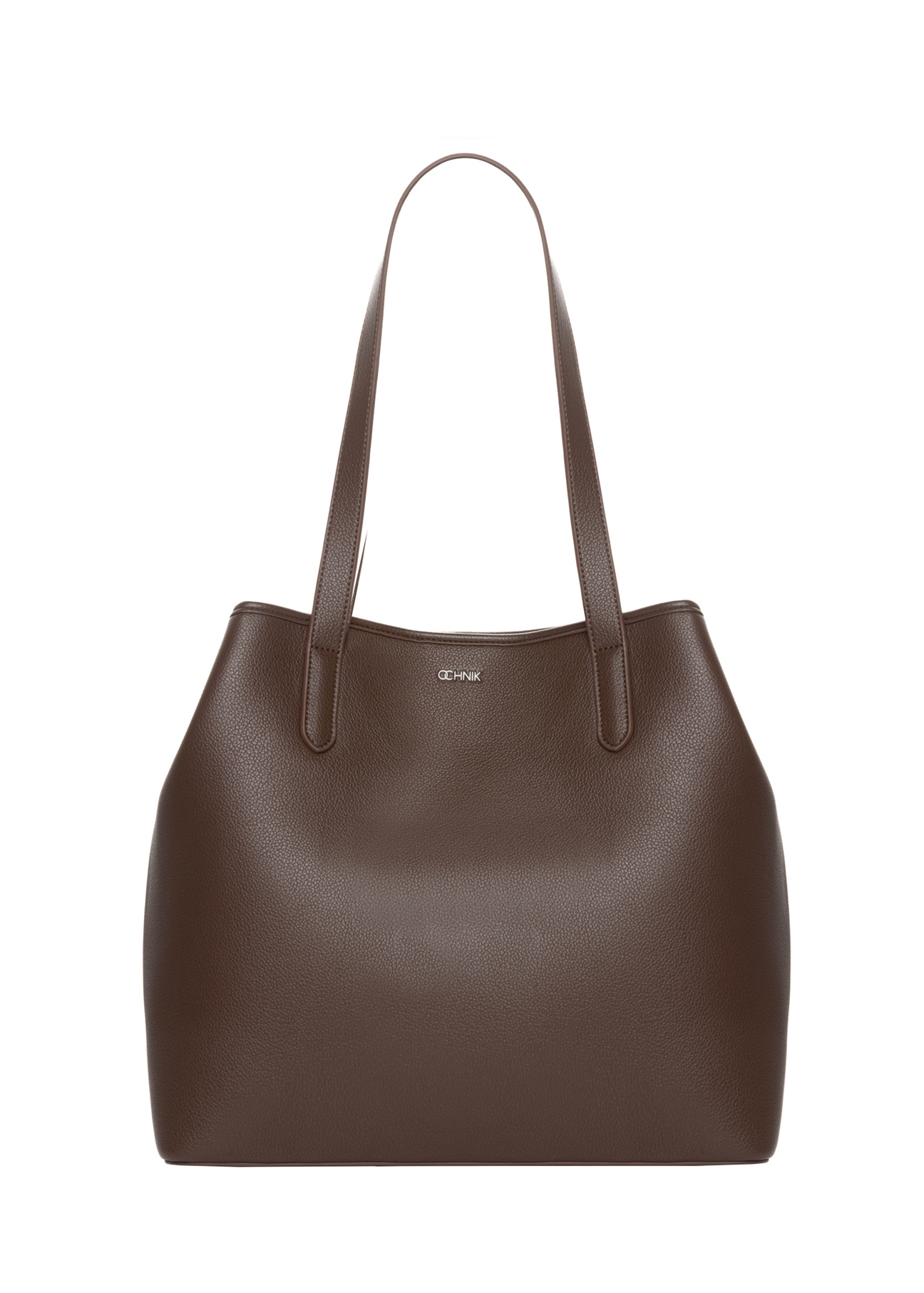 Women's brown shopper bag TOREC-0816-1H(Z26), front product view on a white background.