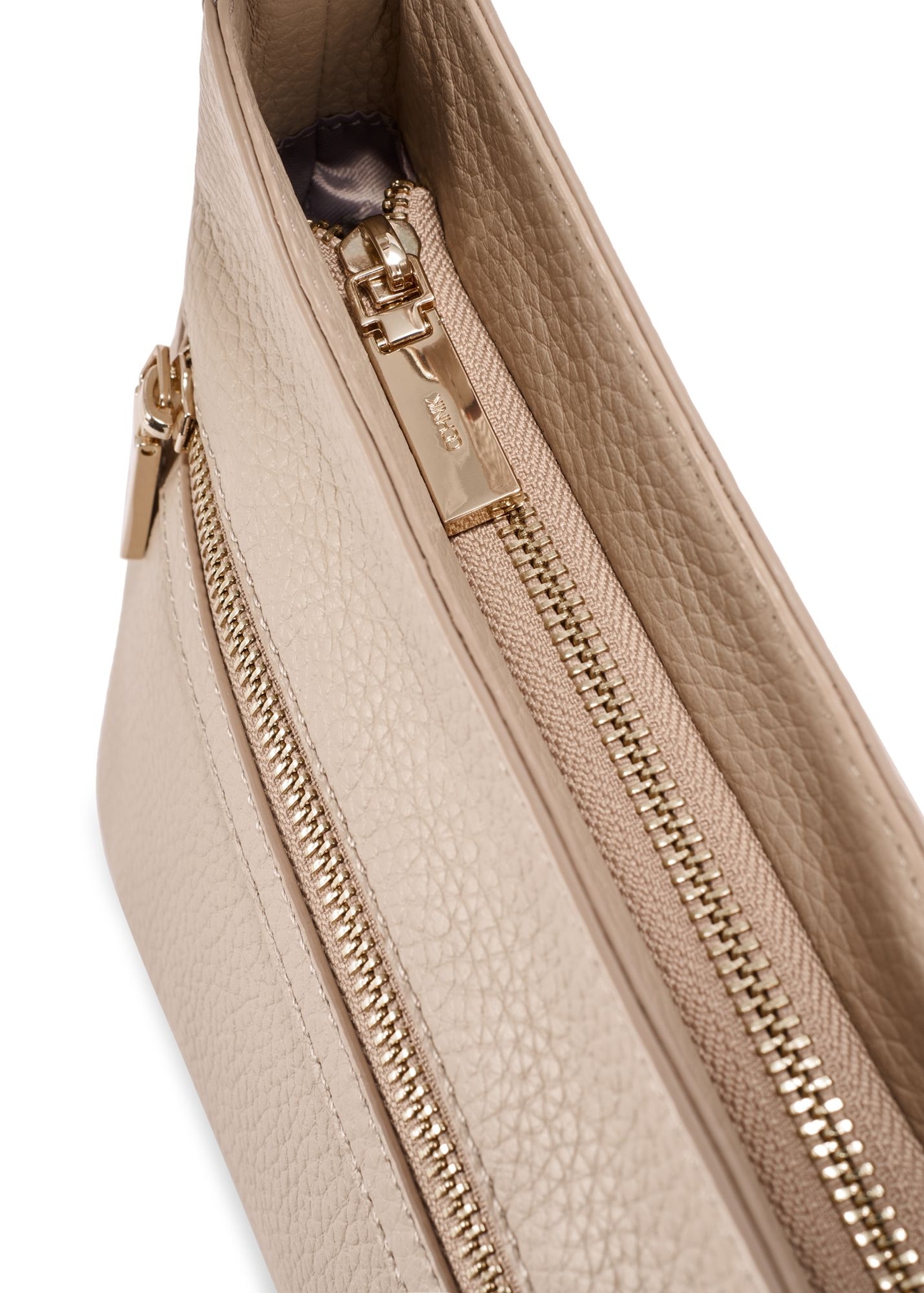 Beige women's shoulder bag TORES-1213-1B(W26) - close-up detail, on white background.