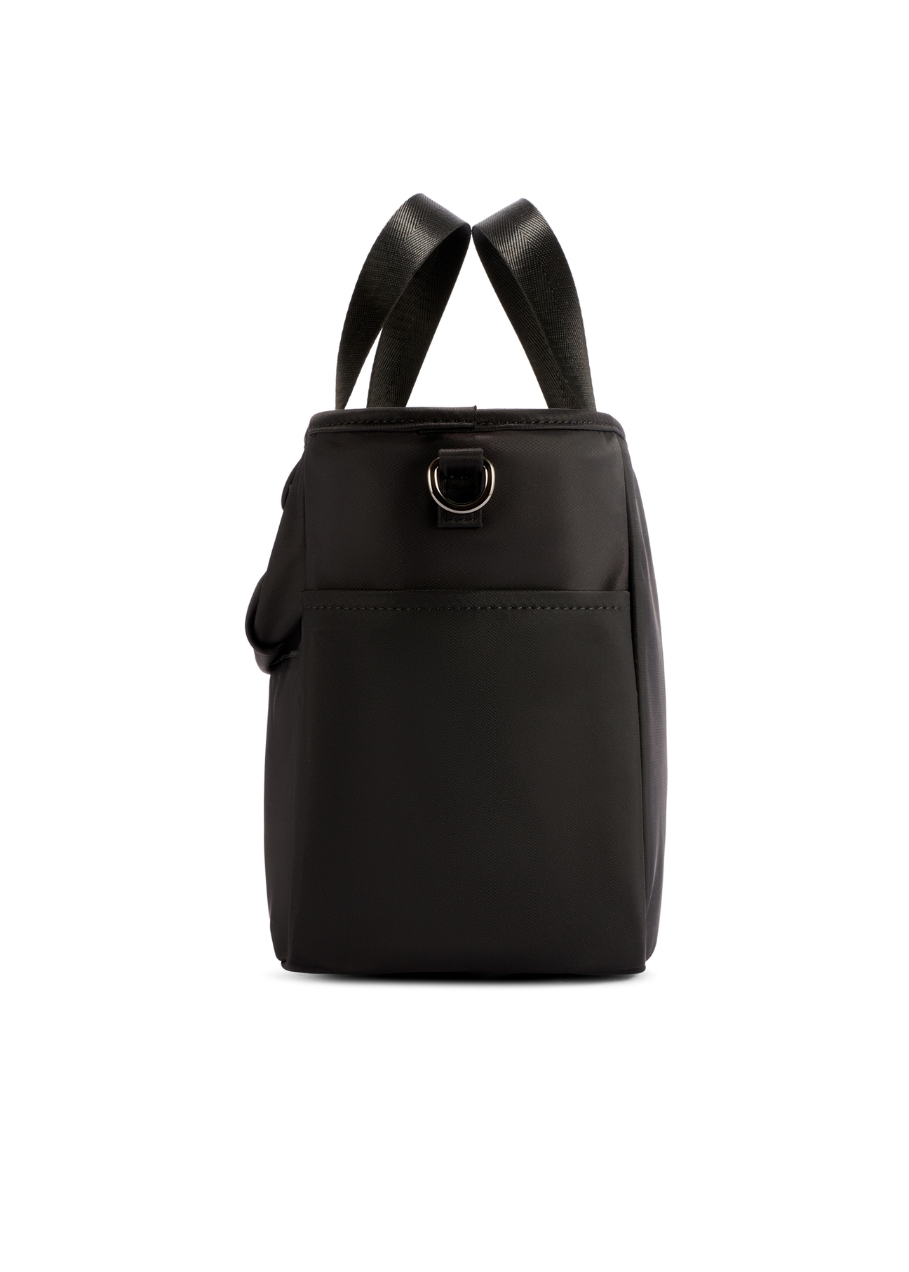 Black lunchbox bag TOREN-0346-99(W26) - side view of the product, on a white background.