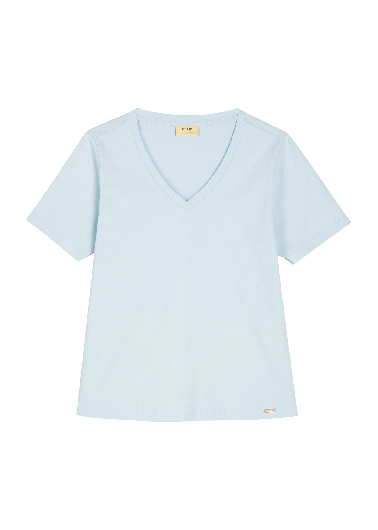 Light blue women's basic T-shirt TSHDT-0120-7A(W26), front product view on white background.