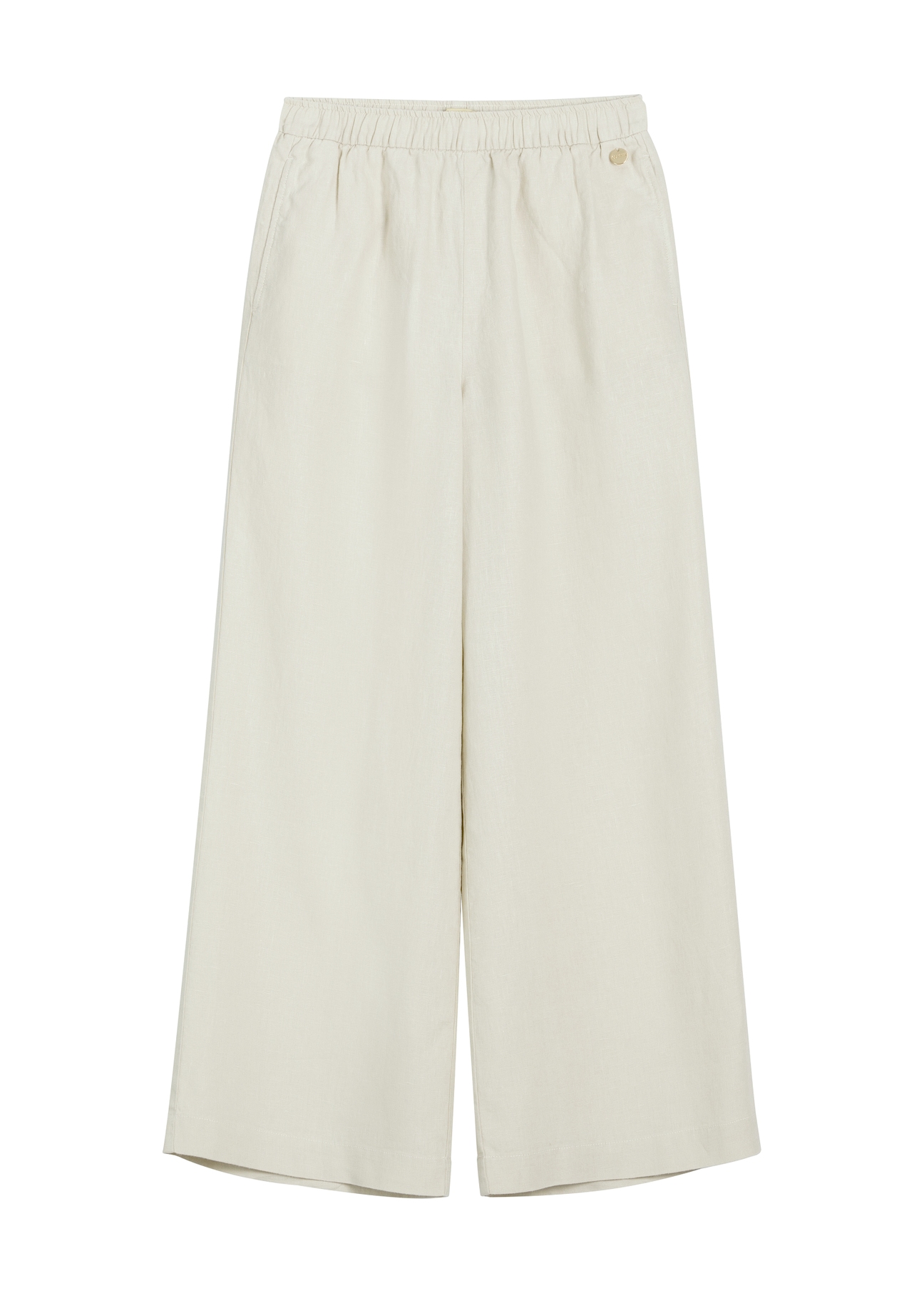 Light beige linen women's trousers SPODT-0124-1A(W26)