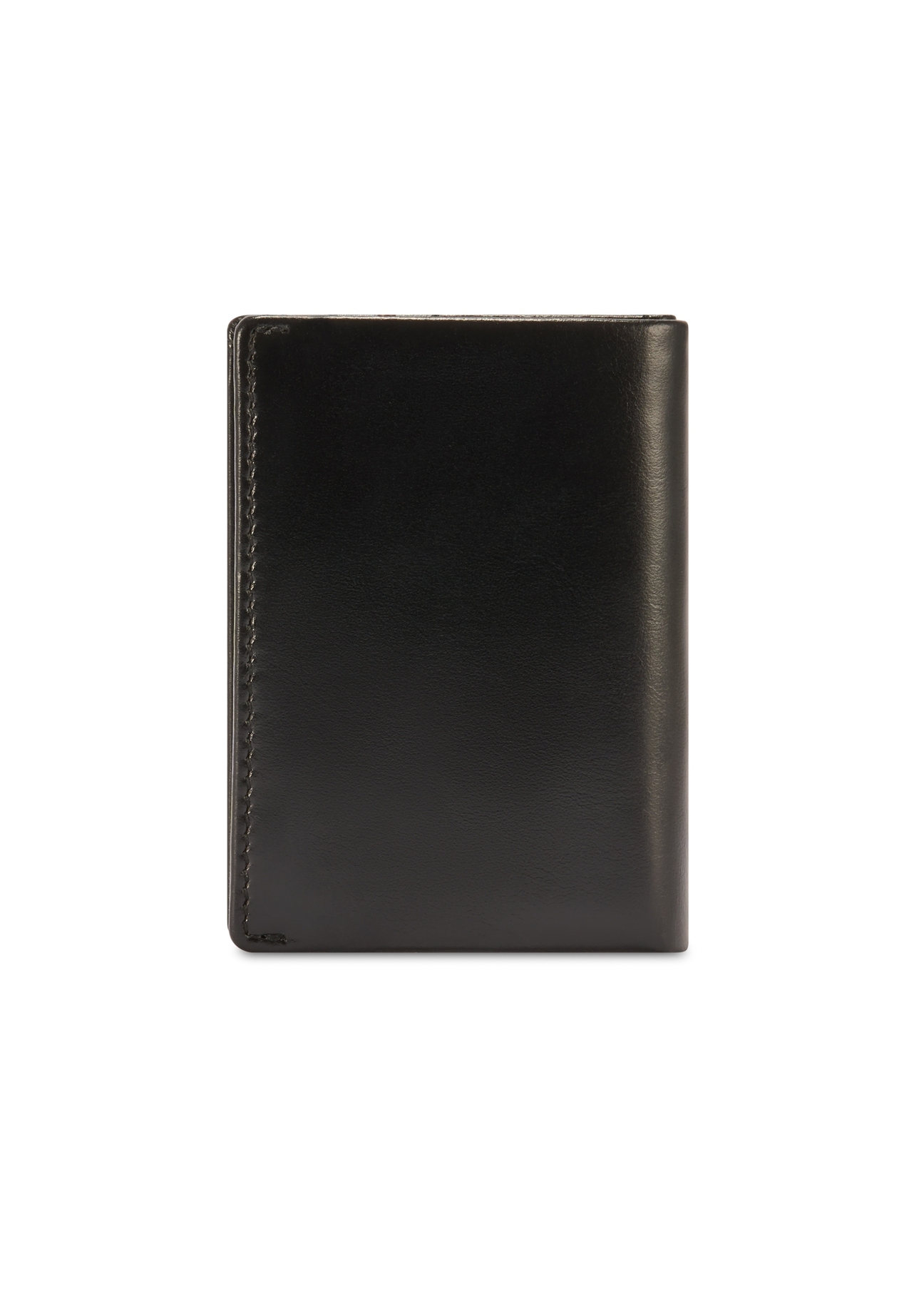 Black small leather men's wallet PORMS-0664-99(Z25), product view from the back on a white background.