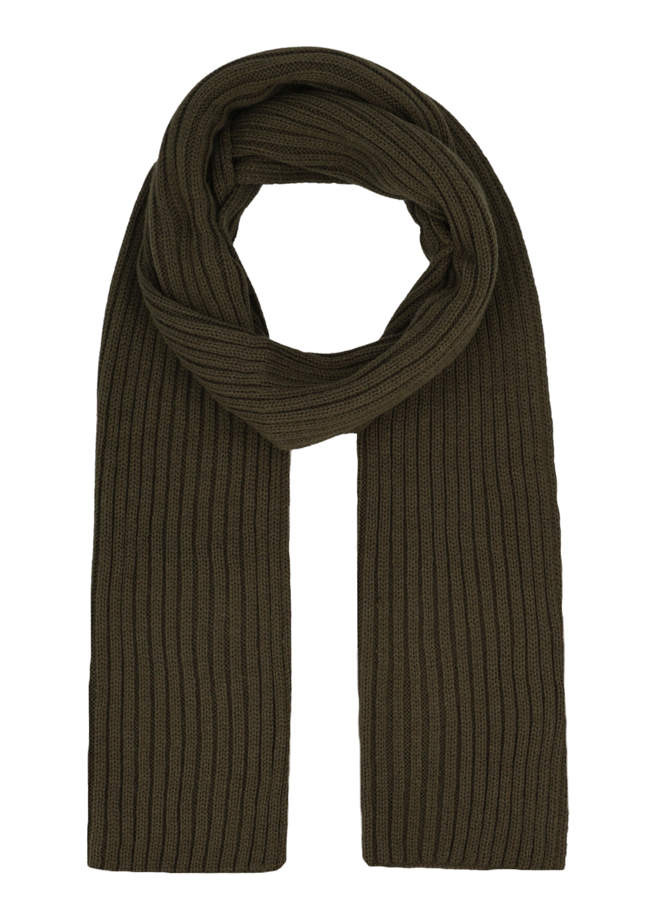 Men's green winter scarf SZAMT-0016-8B(Z26), front view of the product on a white background.