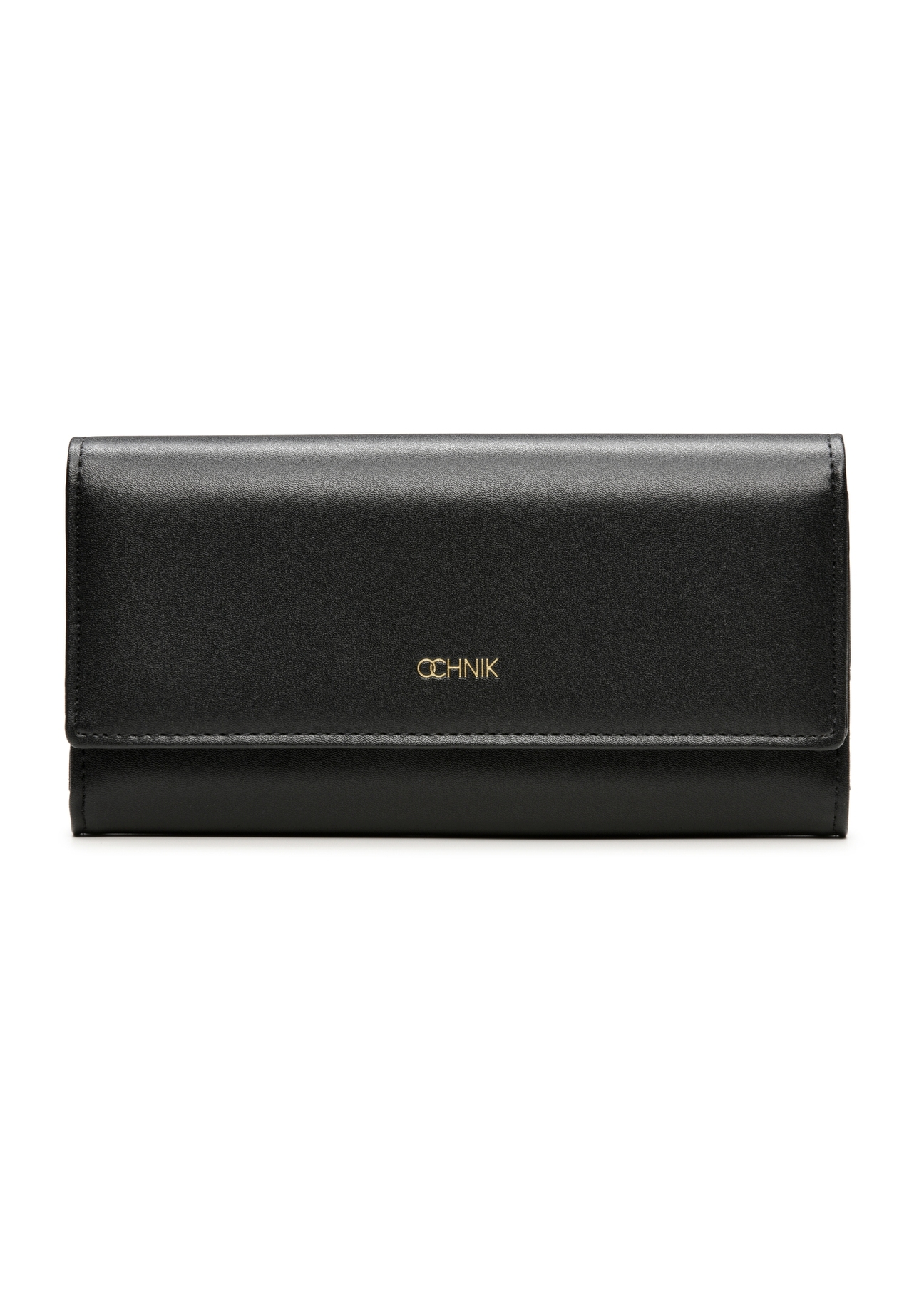Black large women's wallet POREC-0398A-99(Z25), product view from the front on a white background.