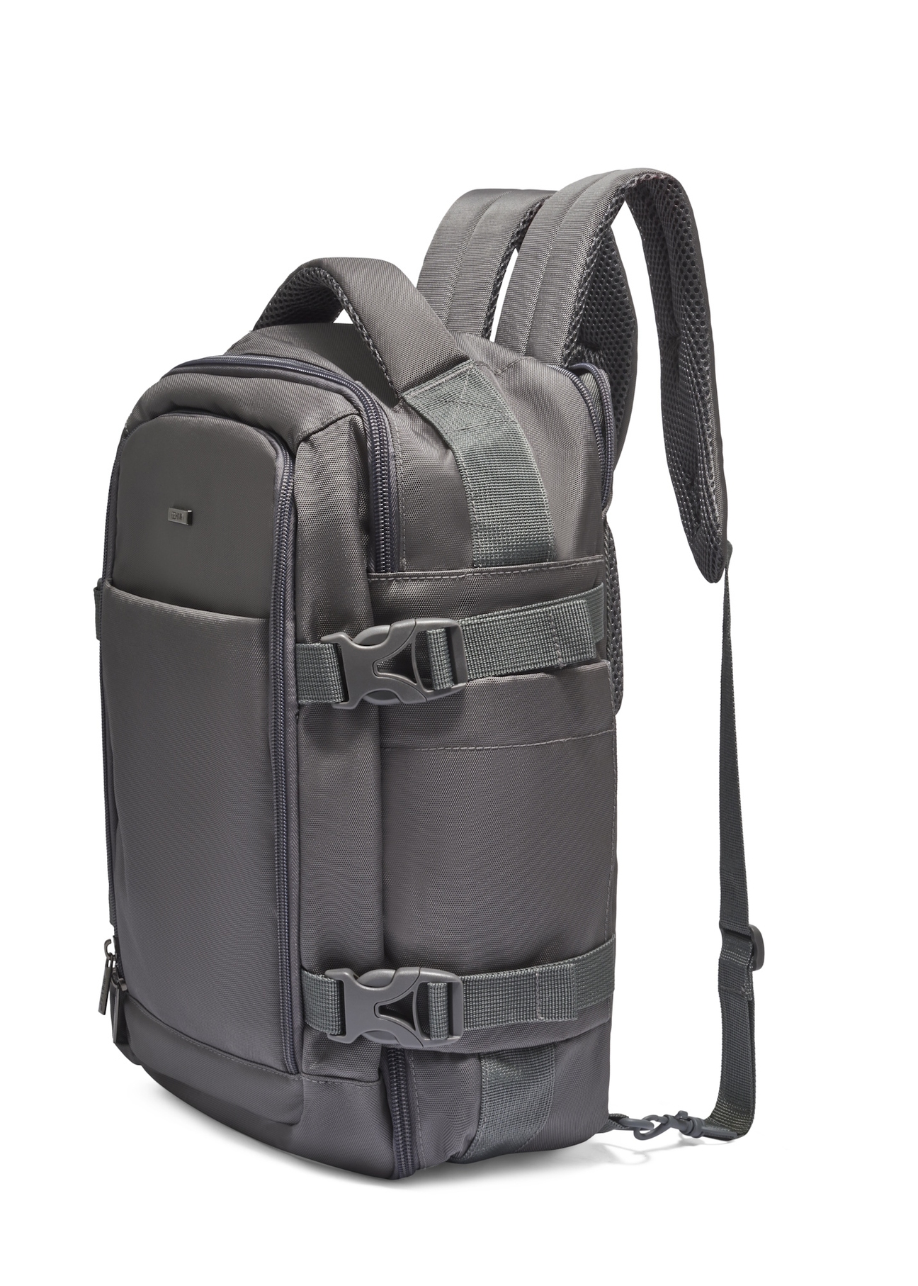 Graphite airplane backpack PLCMN-0017-9D(Z26), diagonal product view on a light background.