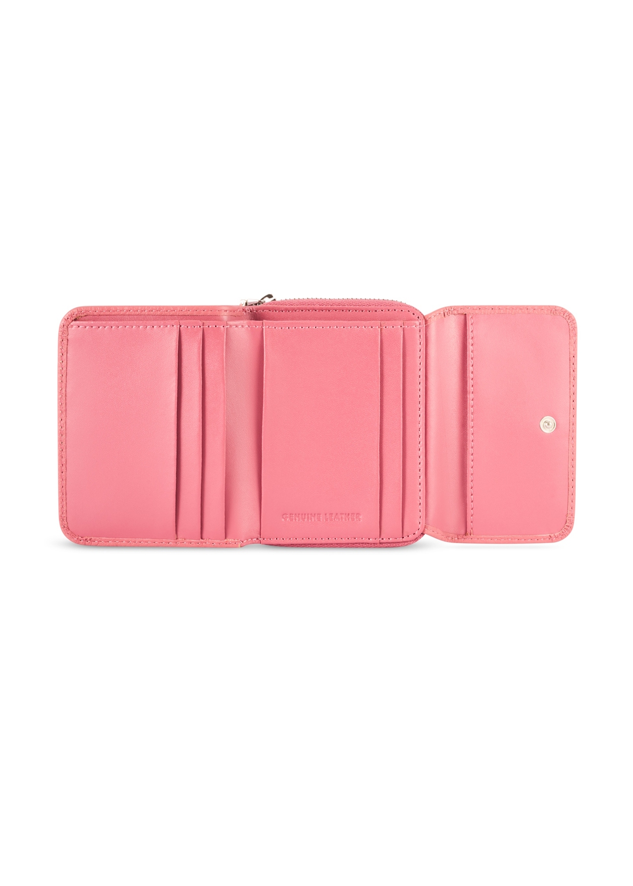 Small pink women's wallet PORES-0802G-31(Z25), product view inside on white background.