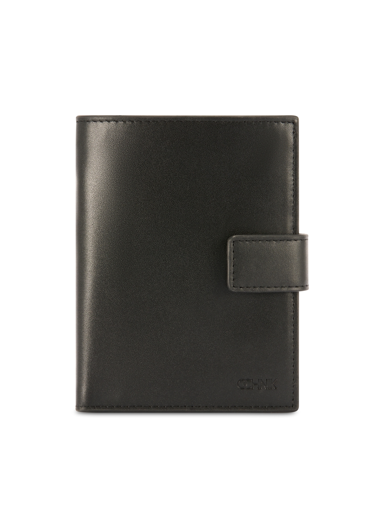 Black men's leather wallet PORMS-0656-99(Z25), product view from the front on a white background.