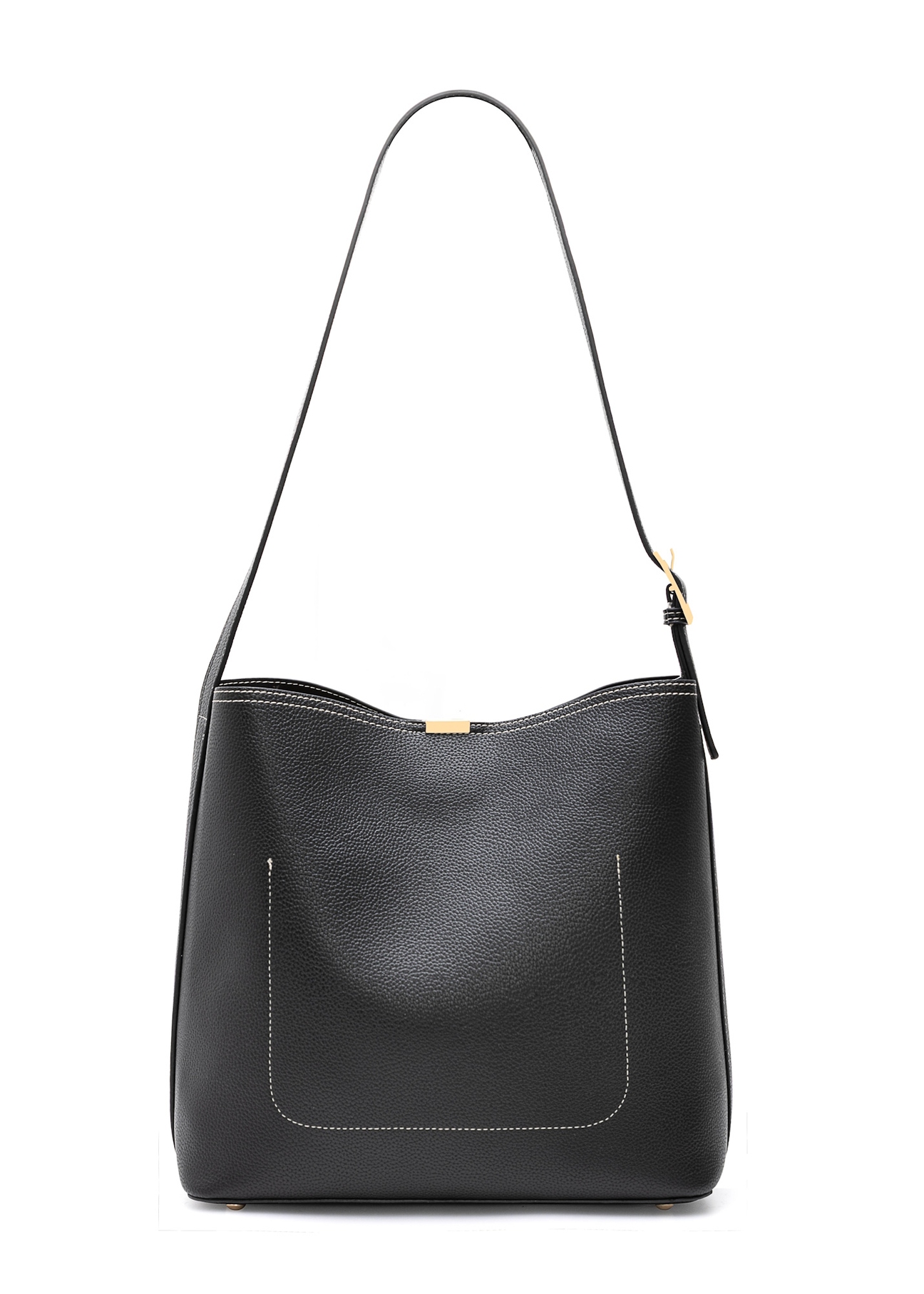 Black women's shoulder bag TOREC-1062-99(Z25), product view from the back on a white background.