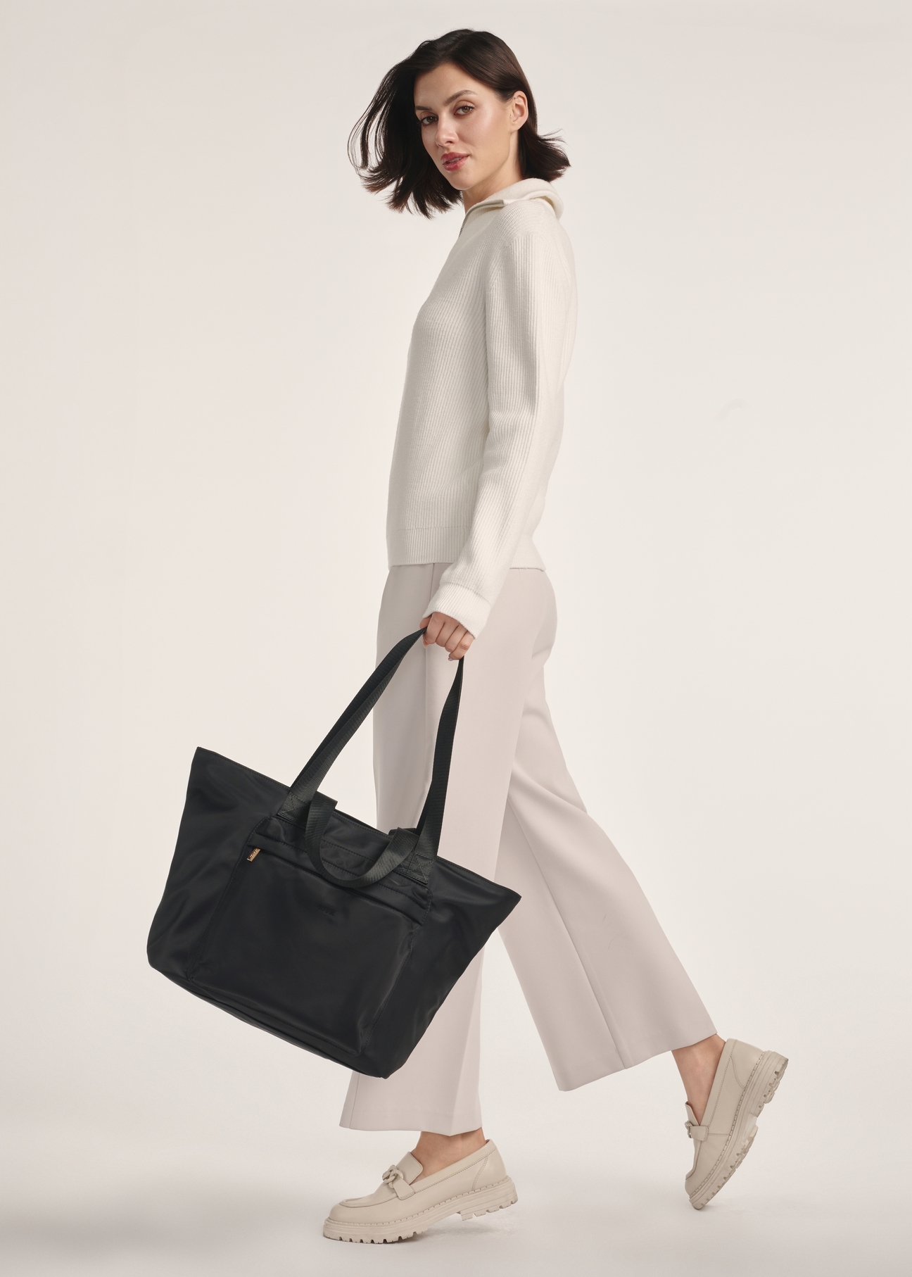 Black large shopper bag TOREN-0325-99(Z25)