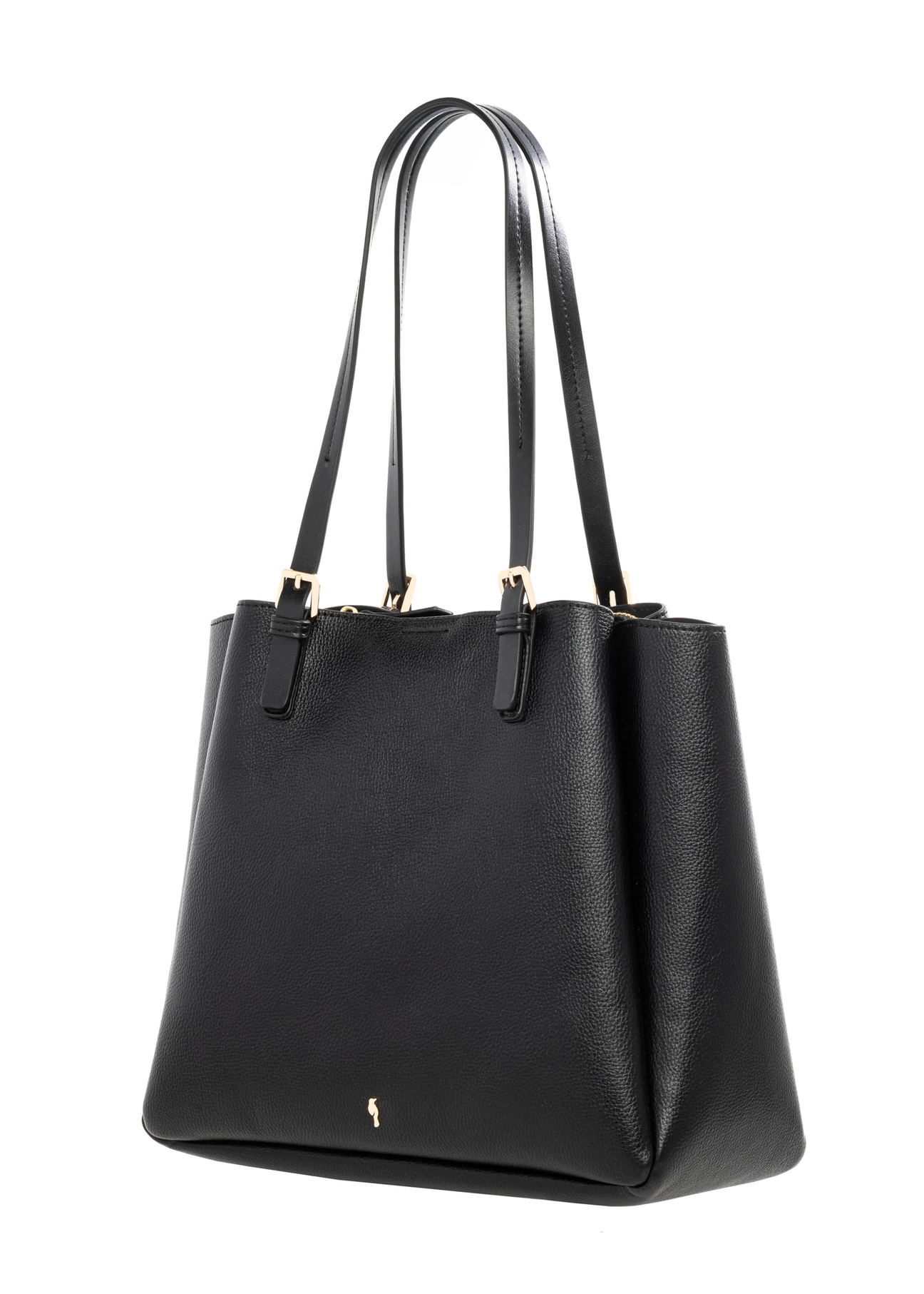 Black women's shopper bag TOREC-1344-9I(Z26) - diagonal product view, on a white background.