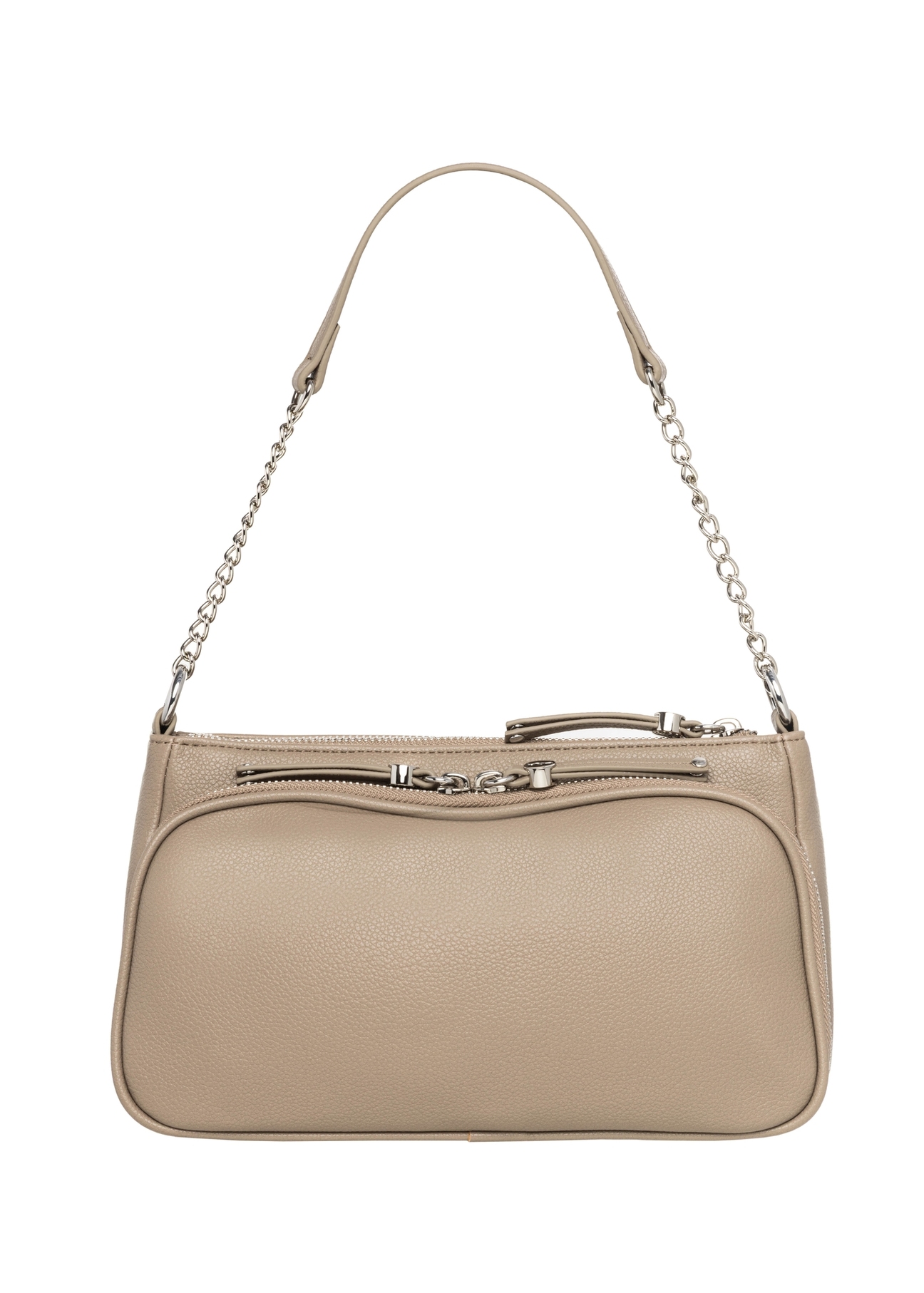 Women's handbag in cool beige color TOREC-1284-1K(Z26), product view from the back on a white background.