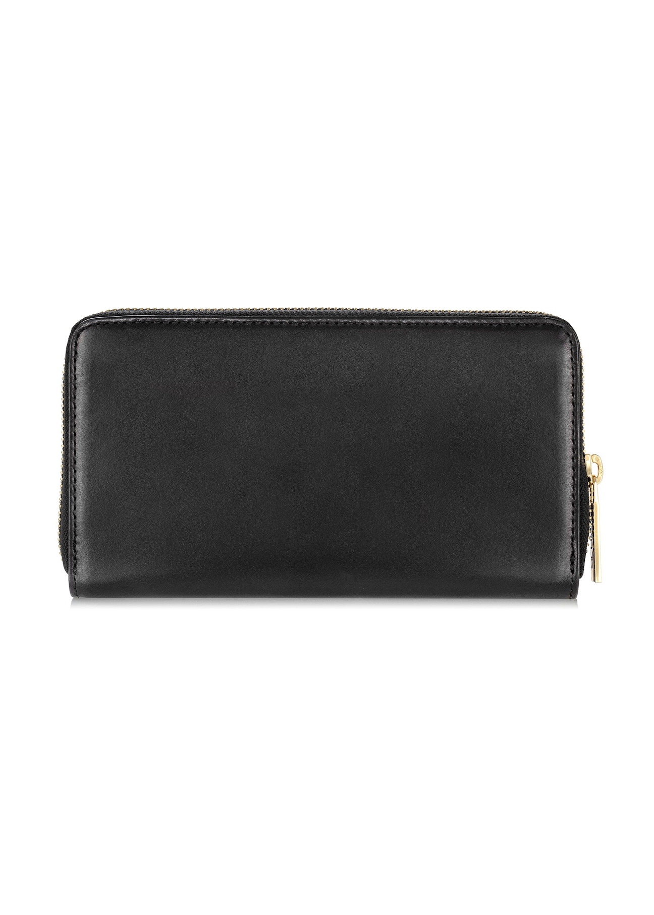 Black leather wallet PORES-0907A-99(W24), back view of the product on a white background.