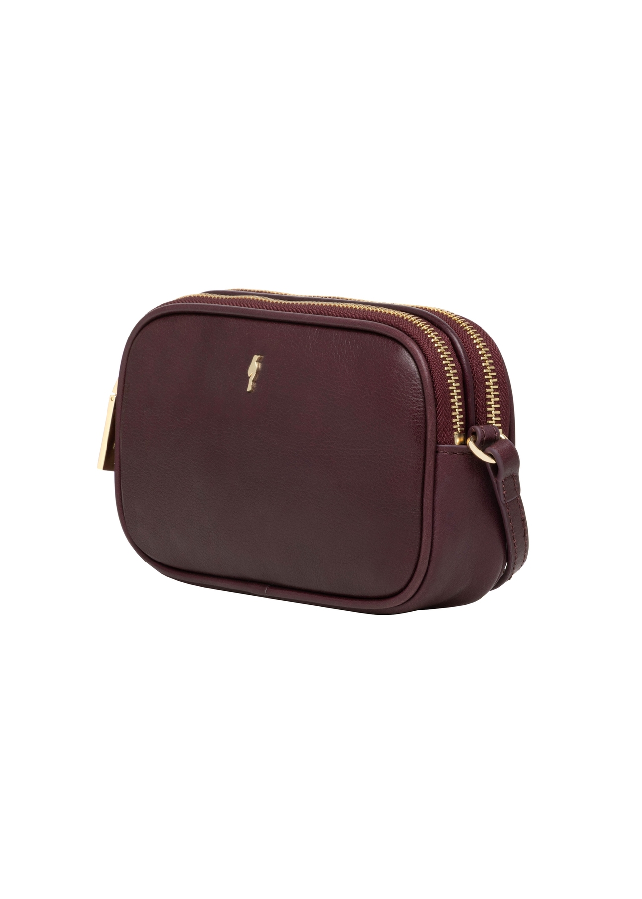 Small women's leather handbag in burgundy color TORES-1152-4D(Z26), diagonal product view on a white background.