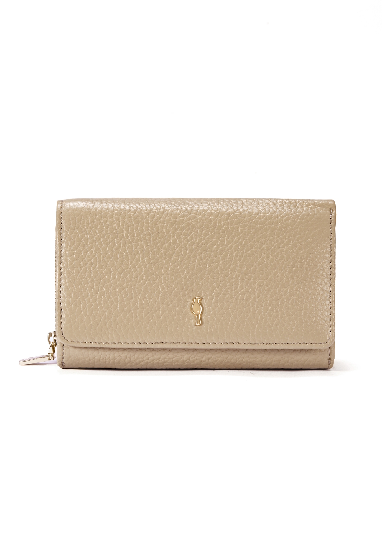 Beige leather medium women's wallet PORES-0801F-80(W25)