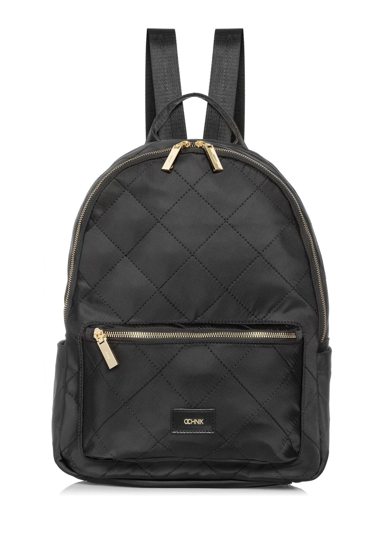 Black quilted women's backpack TOREN-0265A-99(Z25) - front product view on white background.