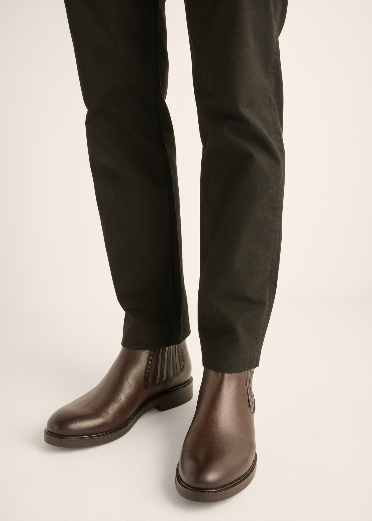 Men's dark brown leather Chelsea boots BUTYM-0583-1I(Z26)