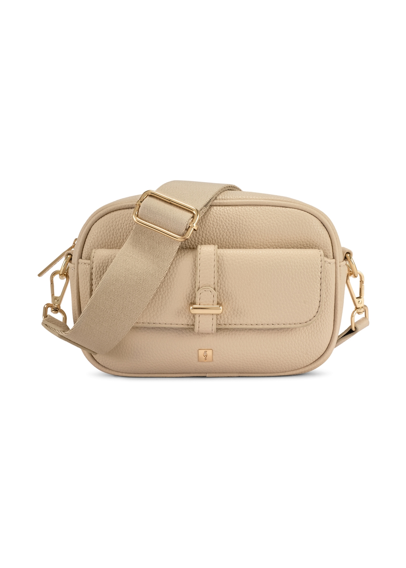 Small beige women's handbag TOREC-1174-1B(W26), front product view on white background.
