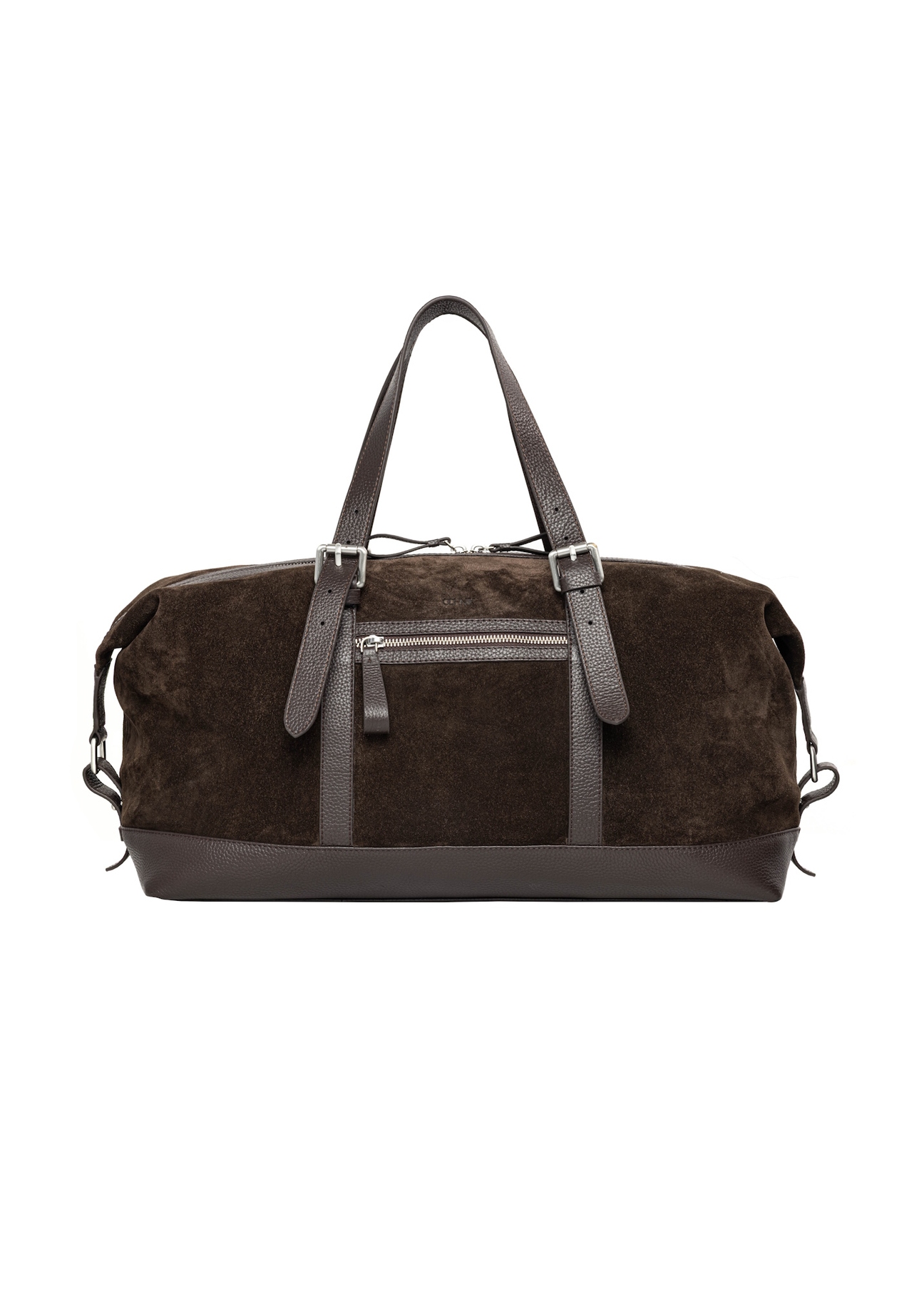 Brown suede men's bag TORMS-0540-1I(Z26), front product view on white background.