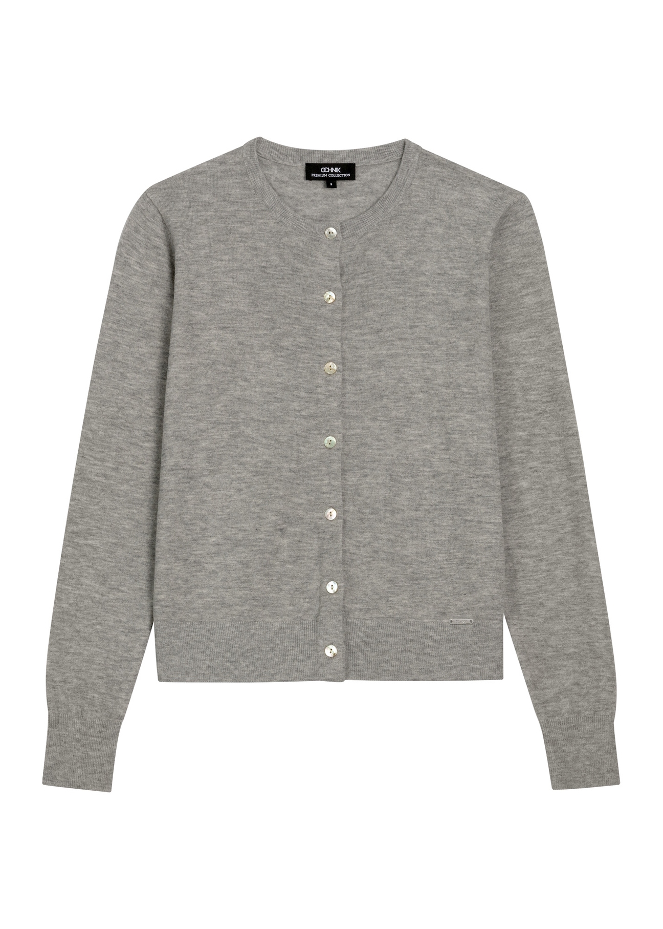 Women's woolen cardigan in gray KARDT-0065-9B(Z26)