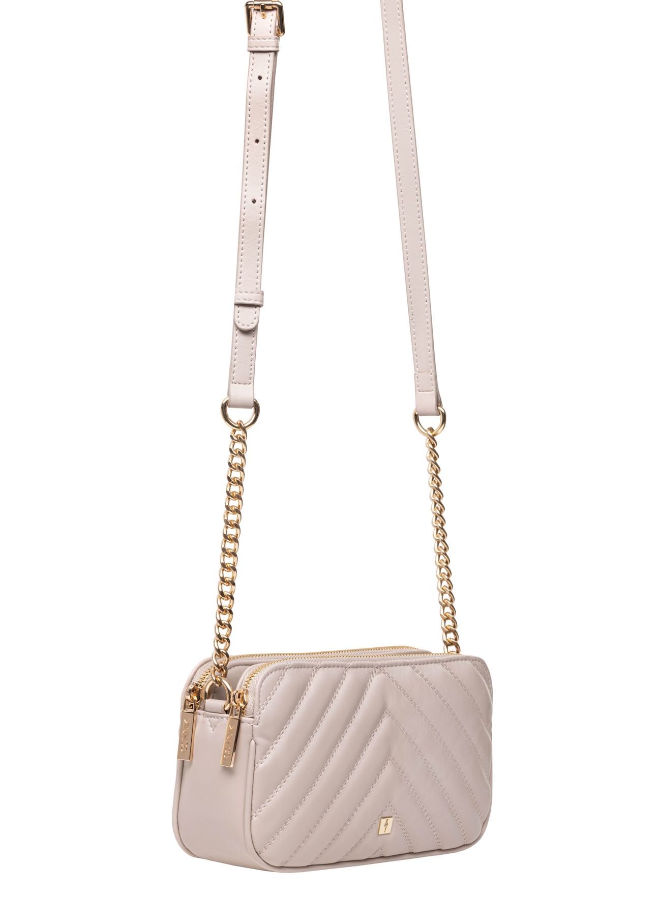 Small cream women's handbag TOREC-1051-12(Z25), product view with strap on white background.