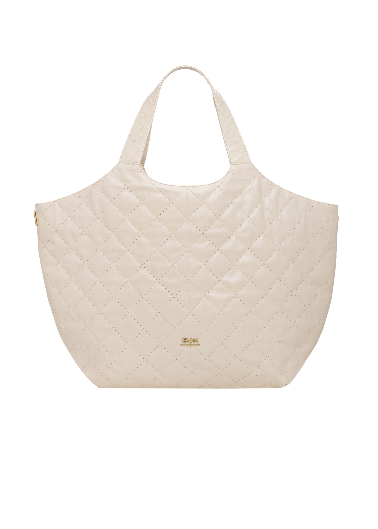 Leather large quilted women's handbag TORES-1306-0B(W26), front product view on white background.