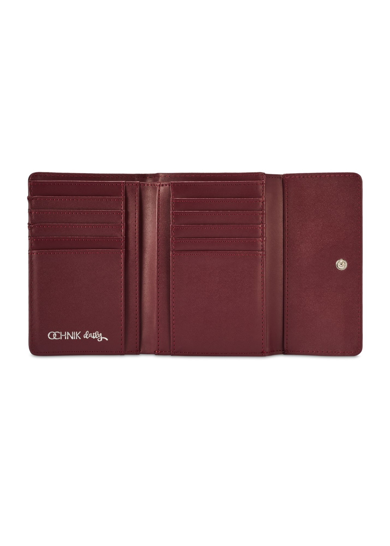 Burgundy medium women's wallet POREC-0419-49(Z25) - front view of the open product on a white background.