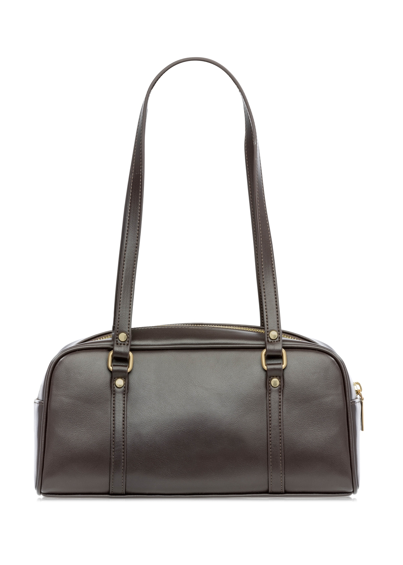 Dark brown shoulder bag TOREC-1233-1I(W26), back view of the product on a white background.