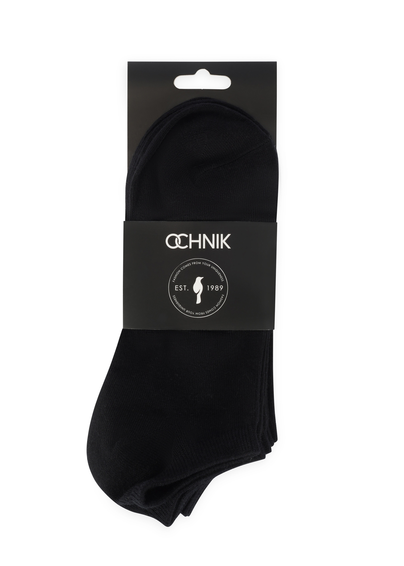 Set of black men's short socks ZESMT-0052-99(Z25), view of the product in the packaging on a white background.