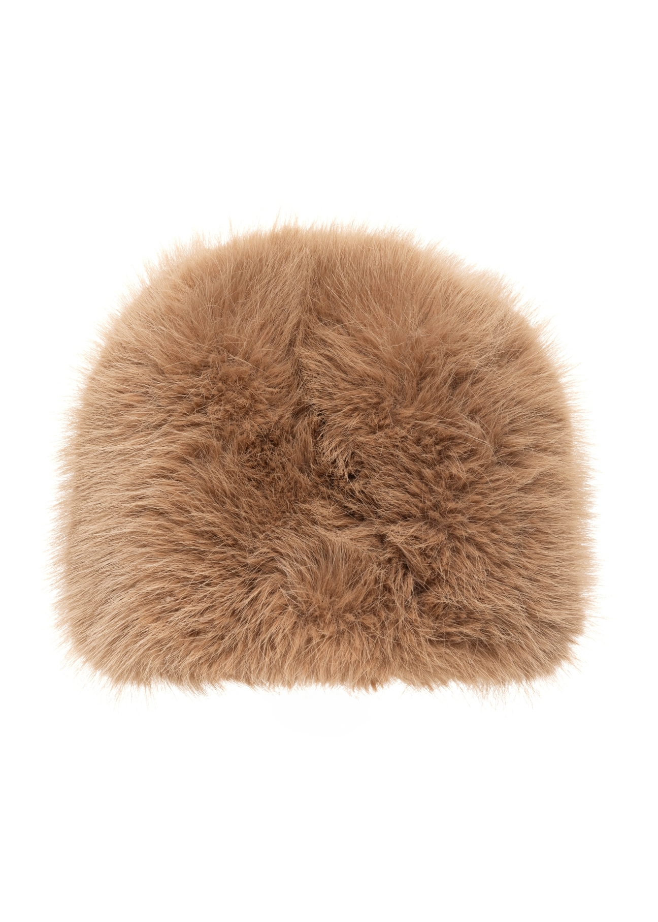 Beige women's winter hat CZADF-0046-1B(Z26), front view on a white background.