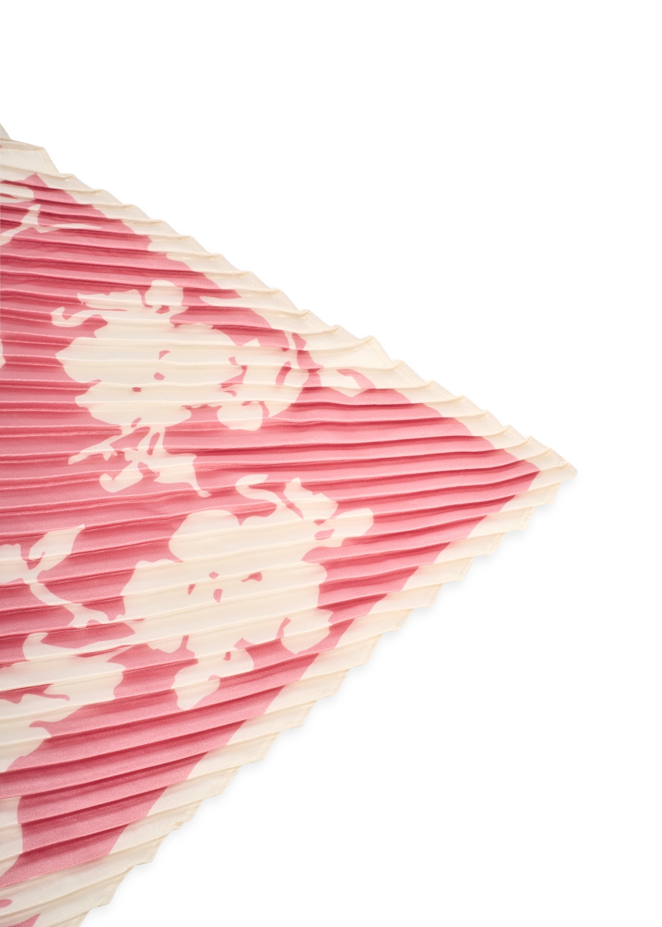 Pink women's scarf with logo SZADT-0192-5P(W26) - close-up of detail, on white background.