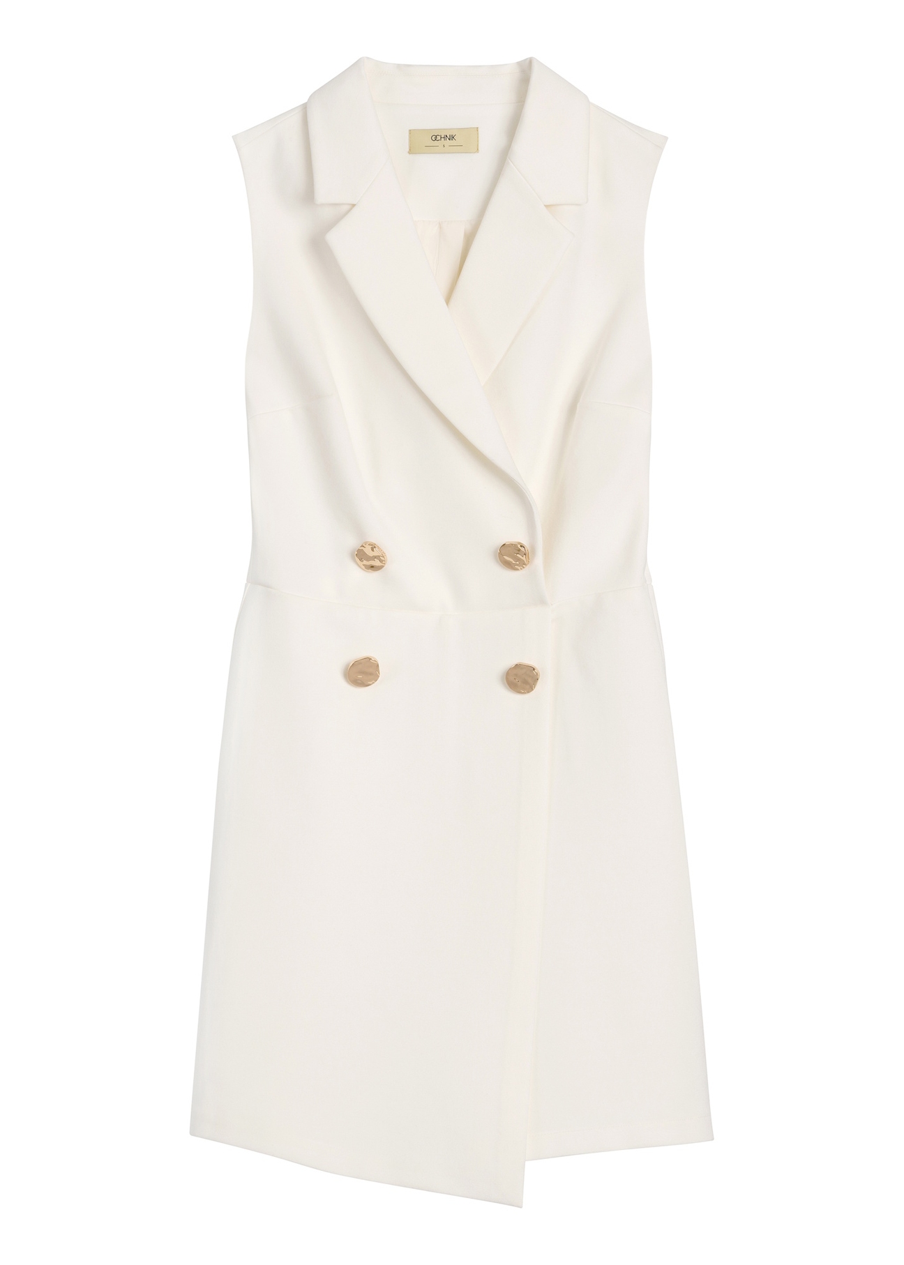 Women's white jumpsuit KOBDT-0009-0B(W26) - front product view, on a white background.