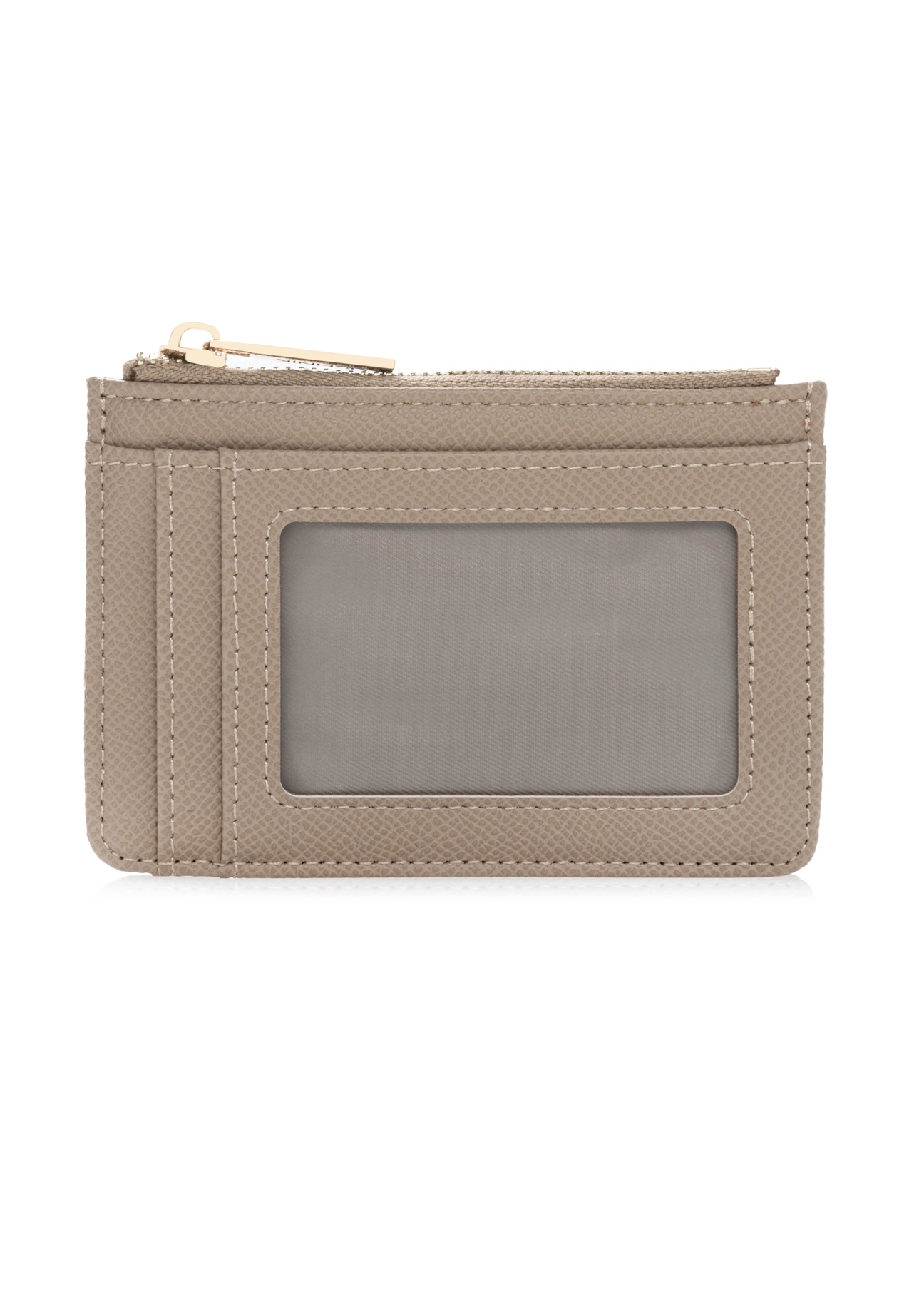 Beige card case POREC-0413-1B(W26), product back view on white background.