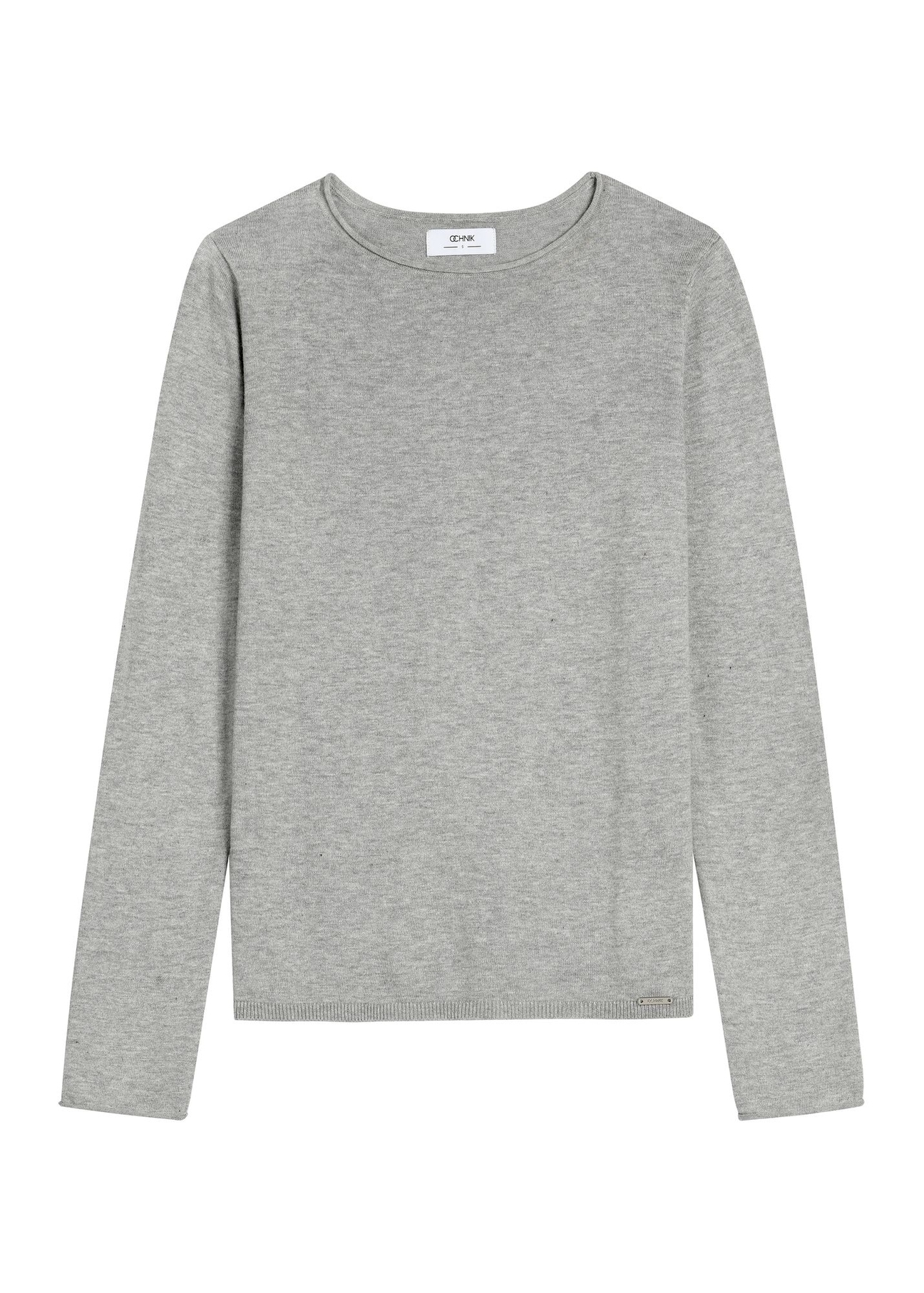 Gray women's cashmere sweater SWEDT-0260-9B(Z26) - front product view, on white background.