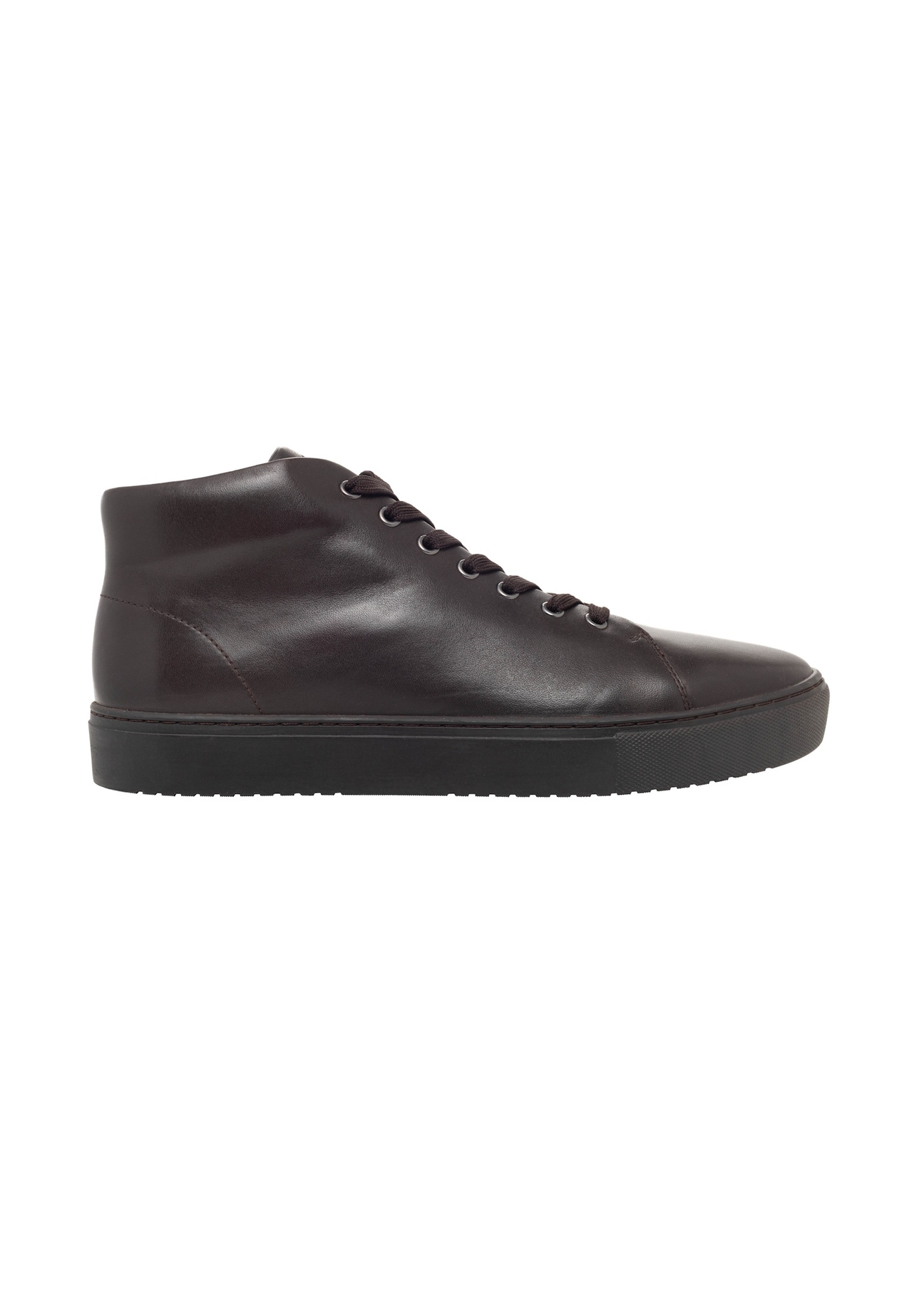 Dark brown men's leather shoes BUTYM-0550-1I(Z26), side view of the product on a white background.
