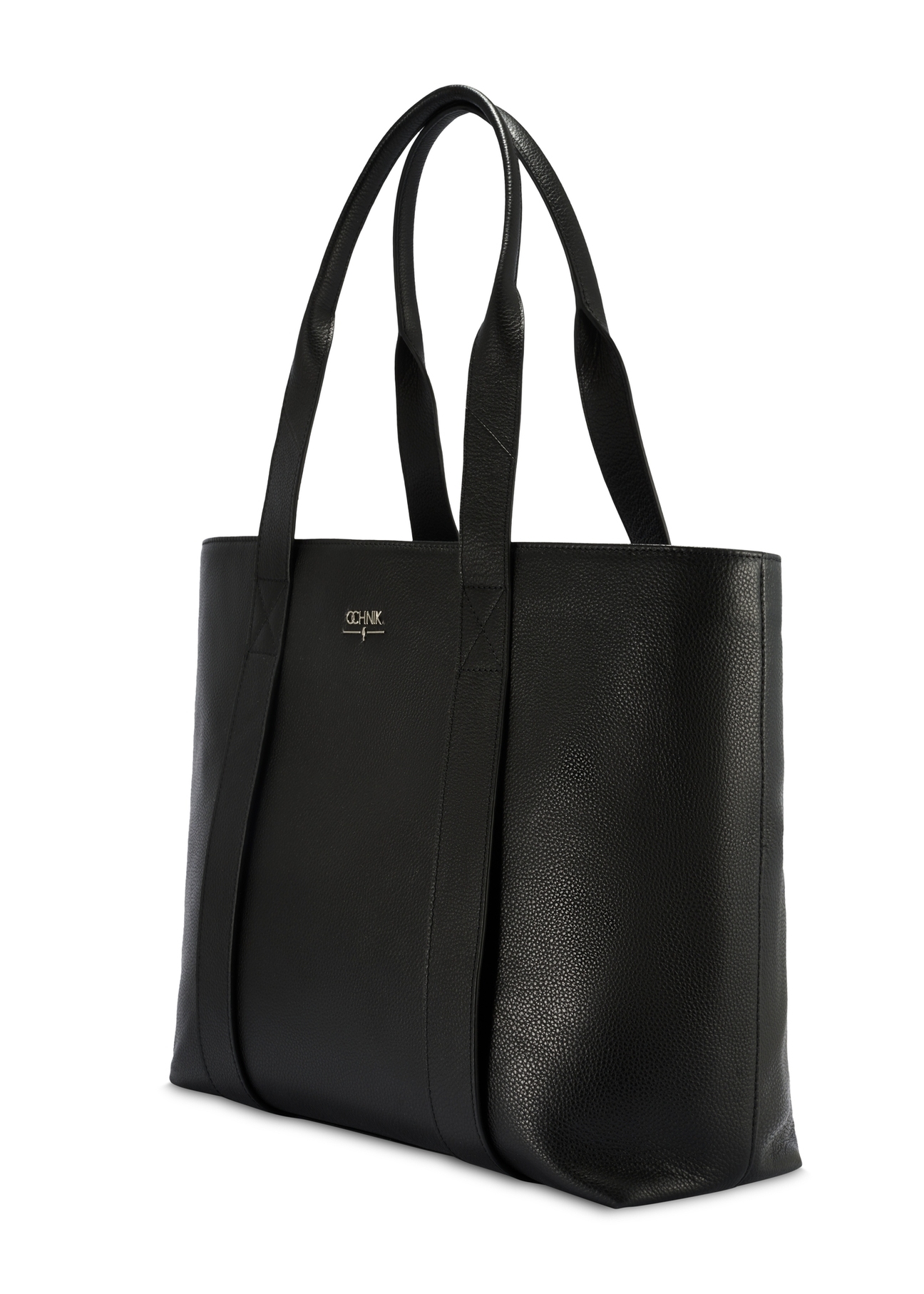 Black elegant women's shopper bag TORES-1200-99(Z25), diagonal product view on a white background.